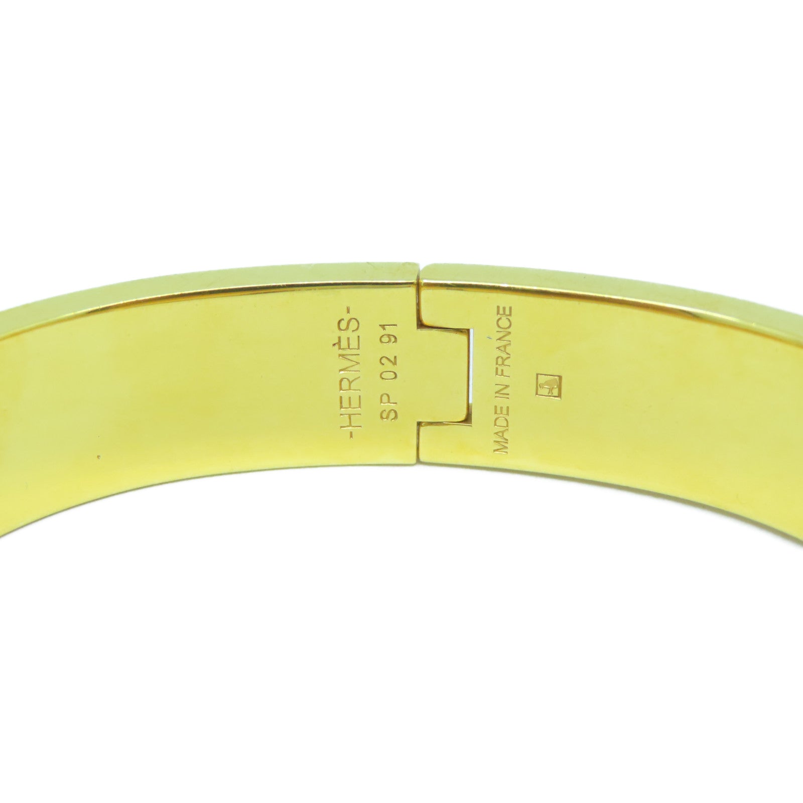 HERMES 金屬Clic H Bracelet金扣手鐲Noir黑色