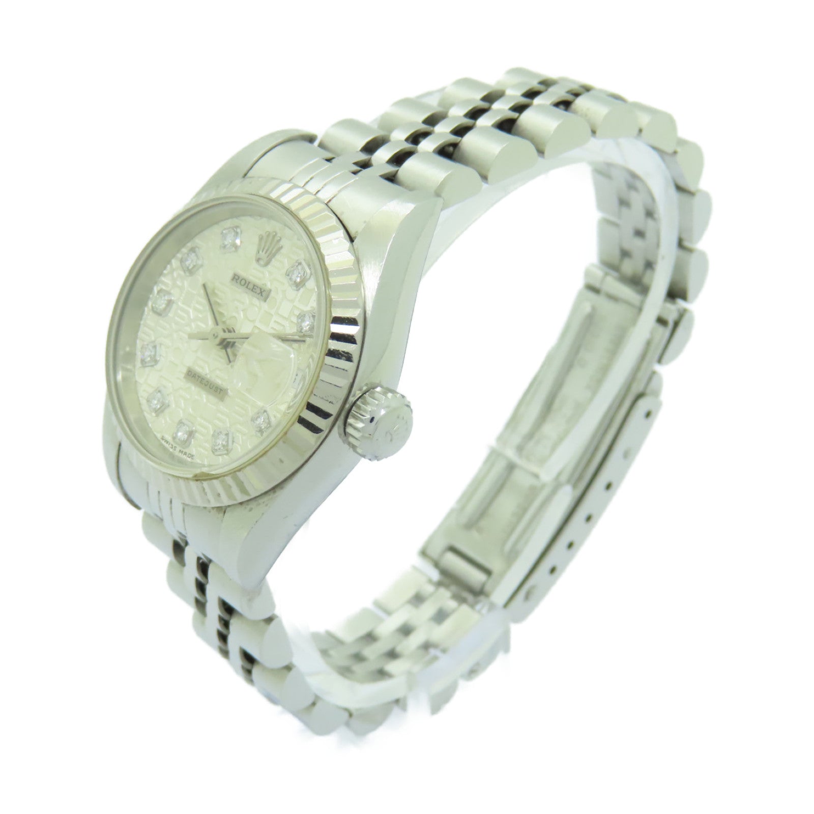 ROLEX 【激減優惠】Datejust不鏽鋼鑽石手錶自動機芯白色