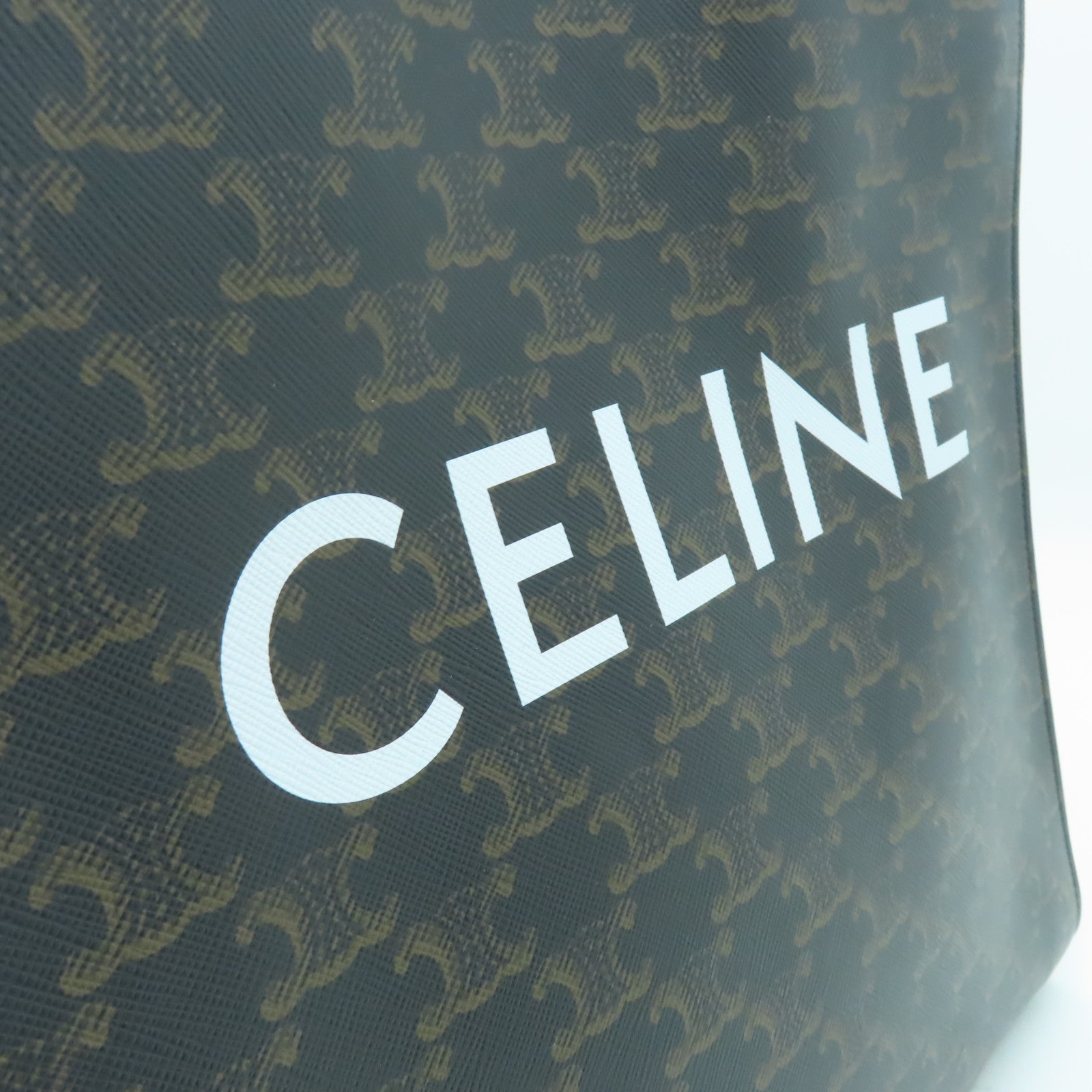 CELINE 【激減優惠】塗層皮革Triomphe Cabas金扣手挽肩背兩用袋棕色