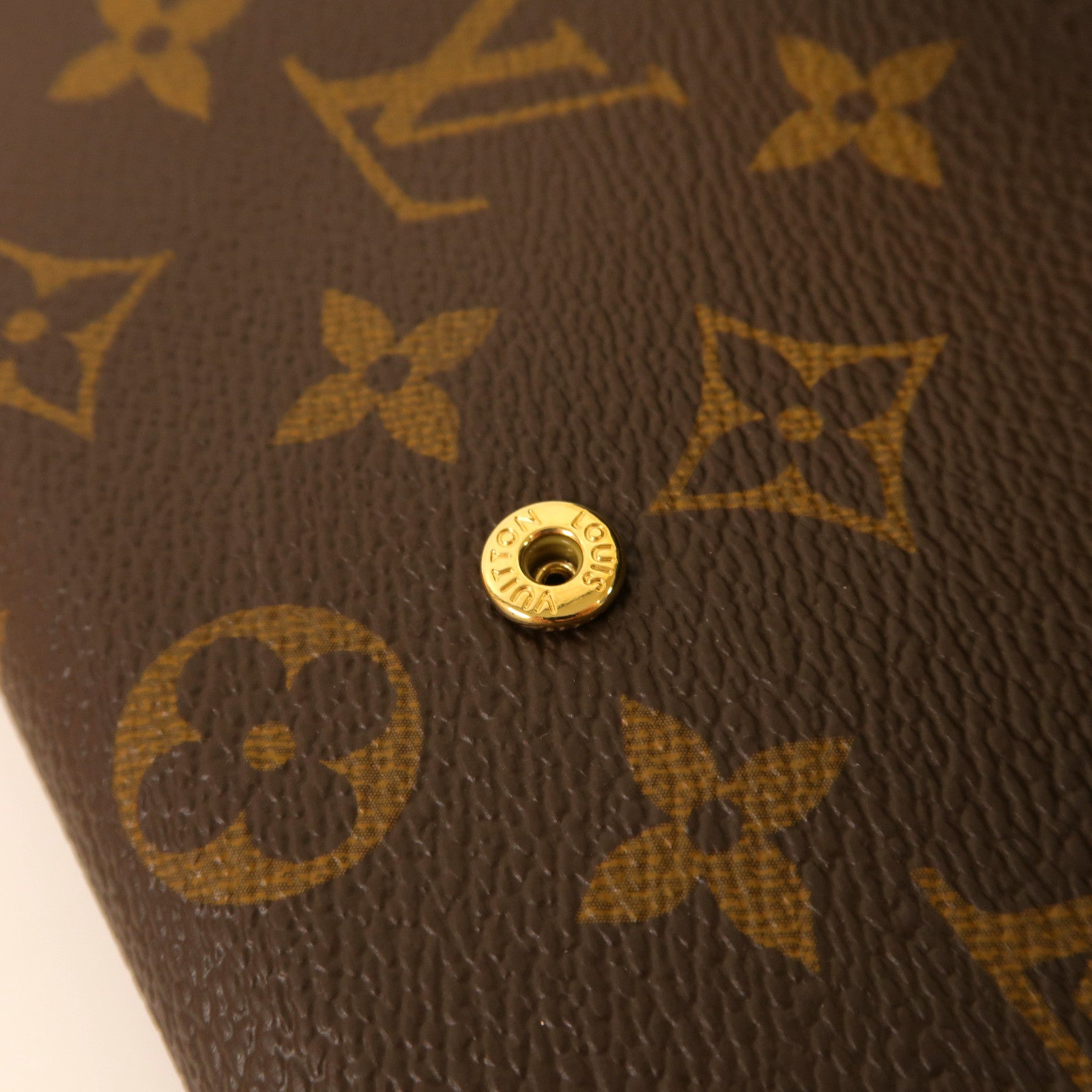 LOUIS VUITTON Monogram Sarah Wallet金扣長錢包啡色