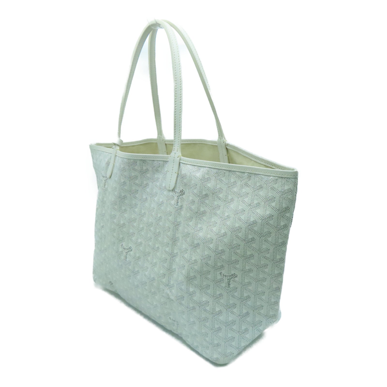 GOYARD 塗層帆布Saint Louis PM Shoulder Bagc銀扣肩背袋白色