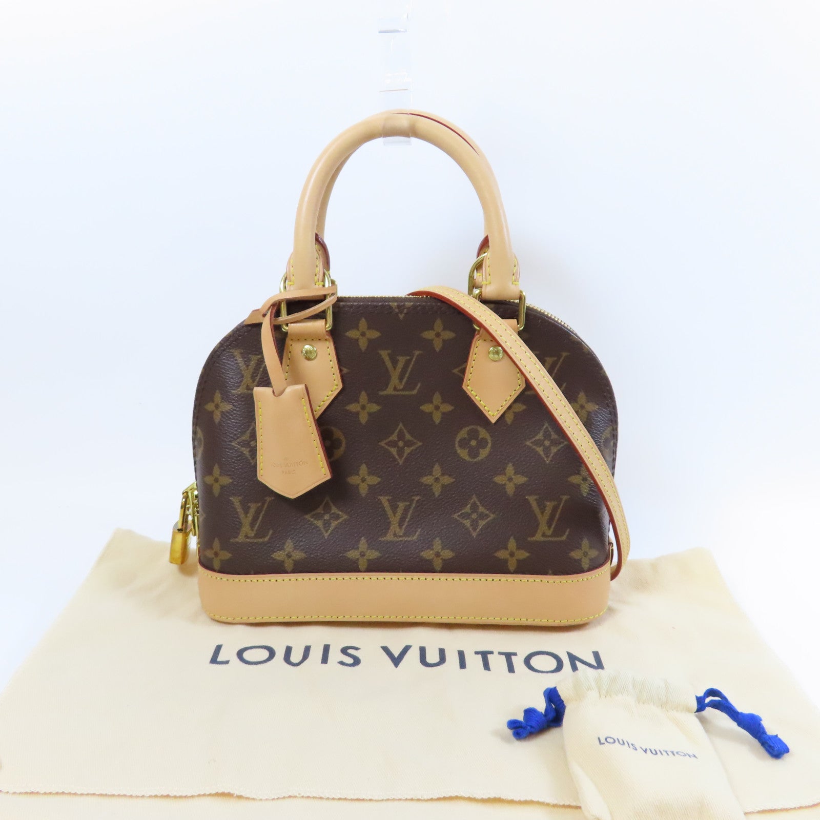 LOUIS VUITTON Monogram Alma BB金扣手挽肩背兩用袋啡色