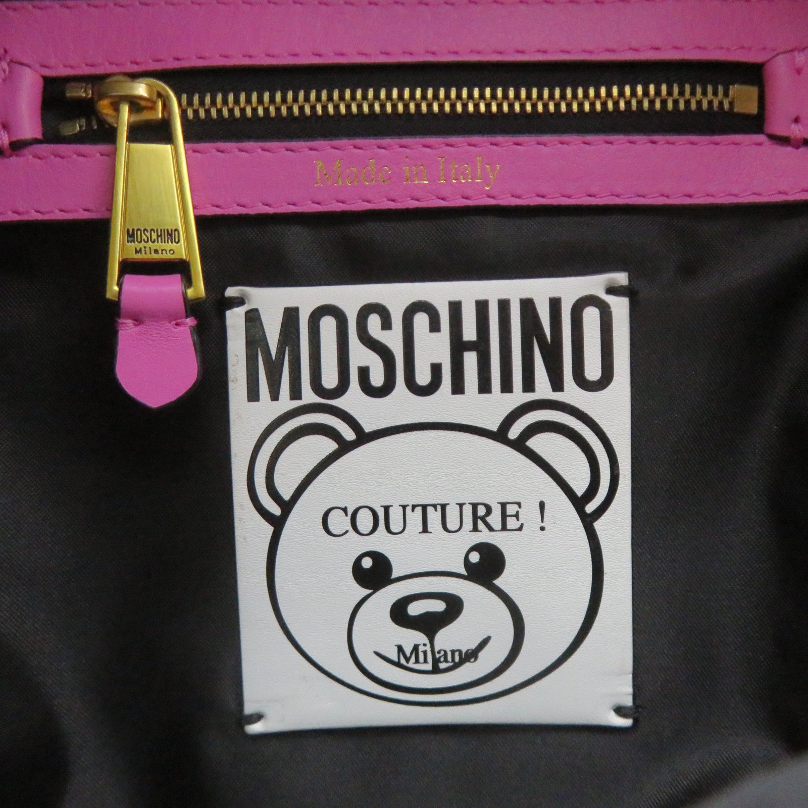 MOSCHINO 【激減優惠】塗層帆布Play Boy Teddy Bear Backpack背包粉紅色