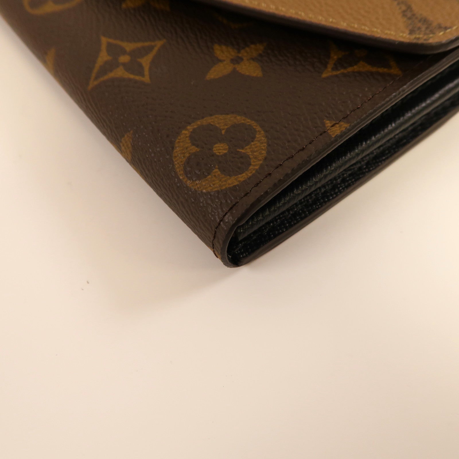 LOUIS VUITTON Monogram Sarah Wallet金扣長錢包啡色