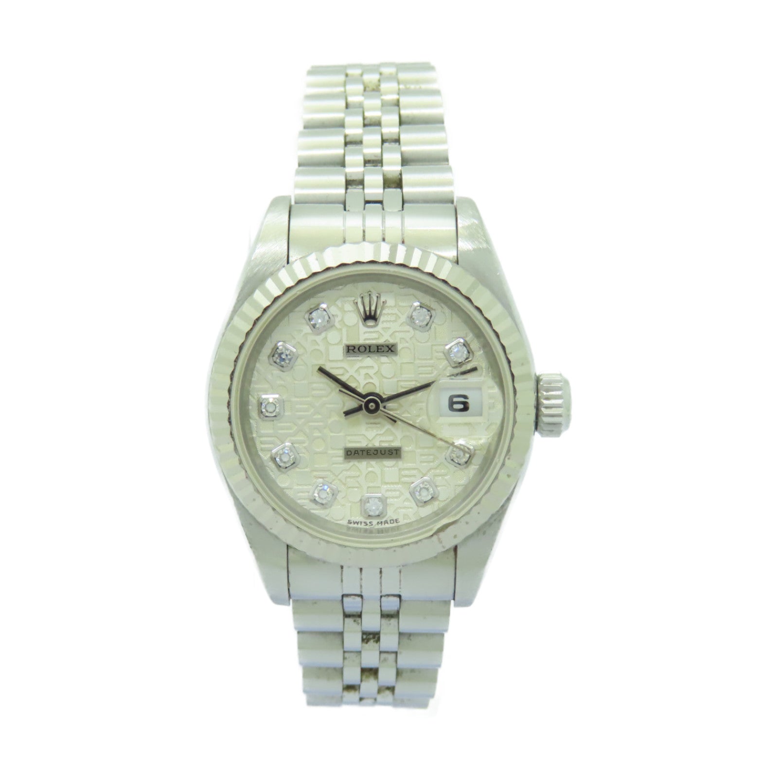 ROLEX 【激減優惠】Datejust不鏽鋼鑽石手錶自動機芯白色