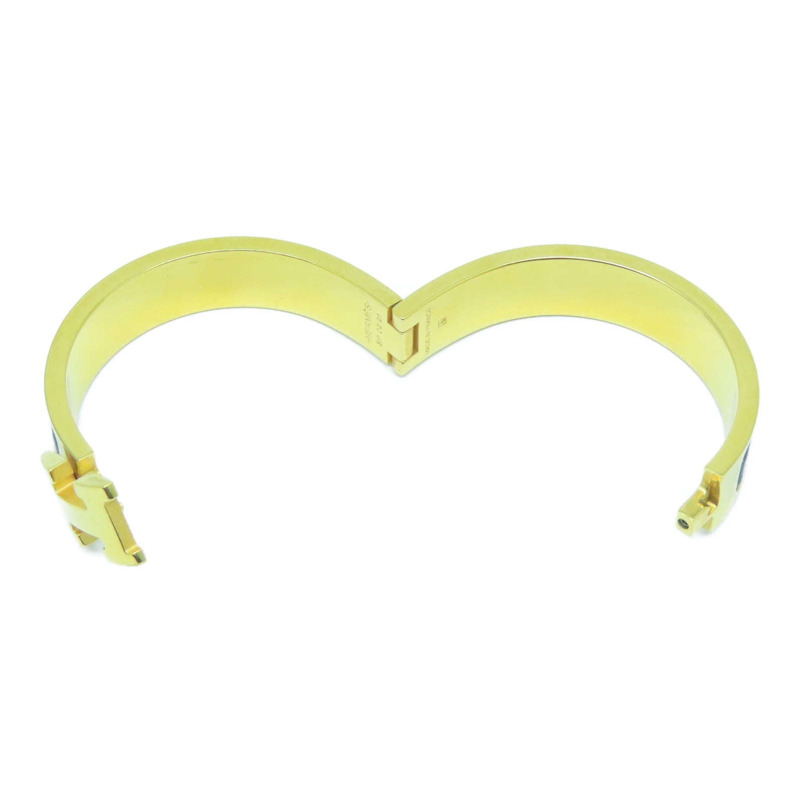 HERMES 金屬Clic H Bracelet金扣手鐲Noir黑色