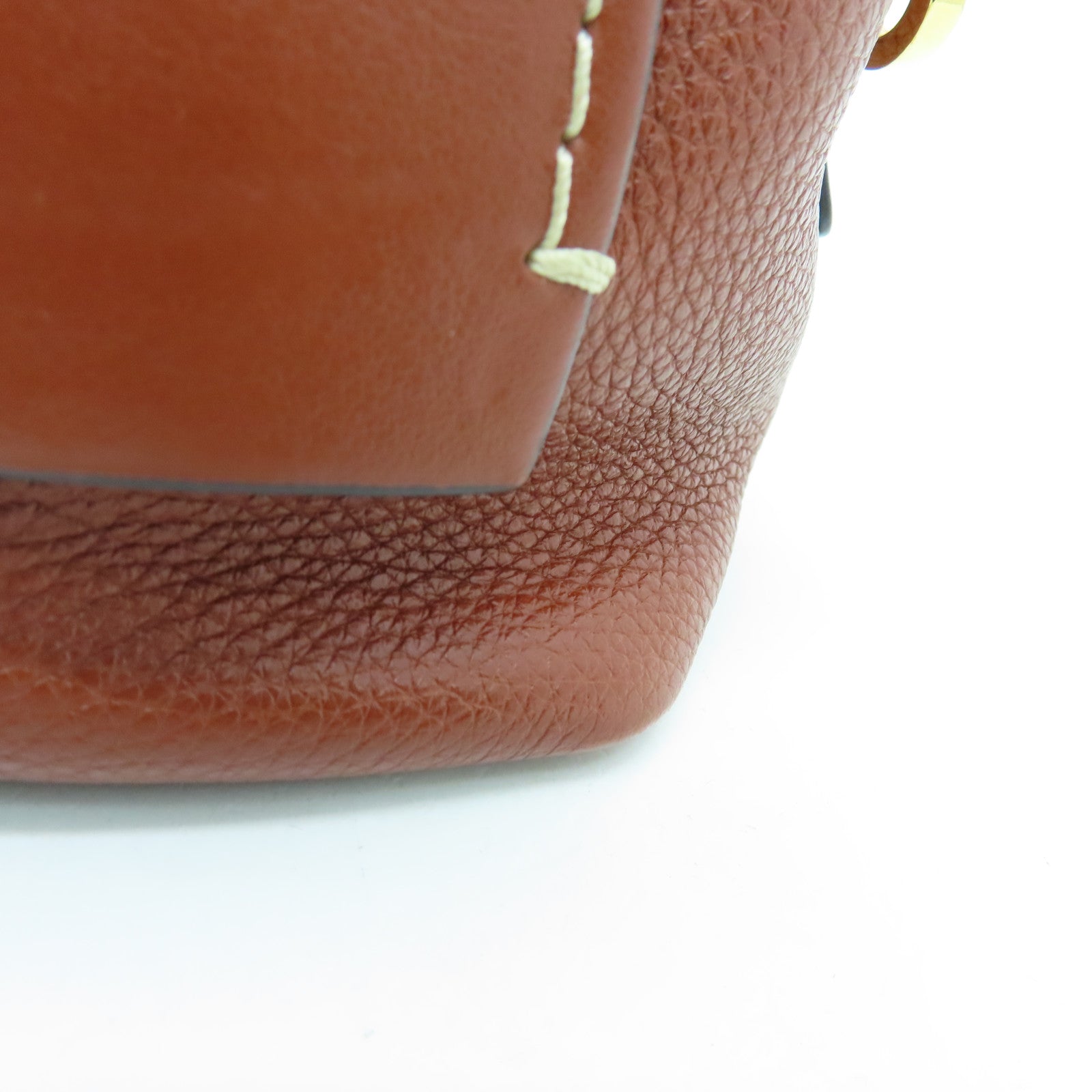 Chloe 牛皮皮革2way Shoulder Bag金扣手挽肩背兩用袋啡色