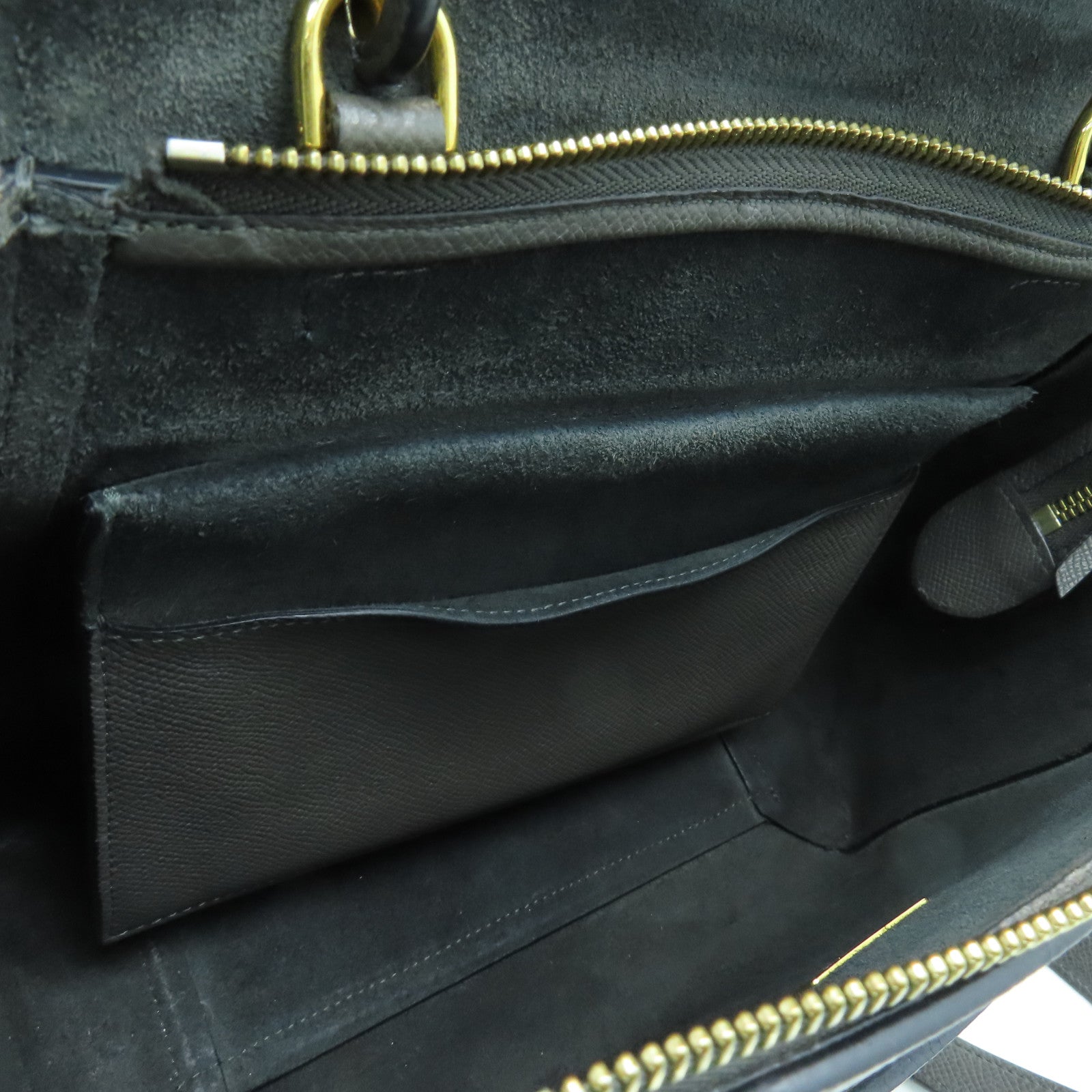 CELINE 牛皮皮革Belt Bag金扣手挽肩背两用袋灰色