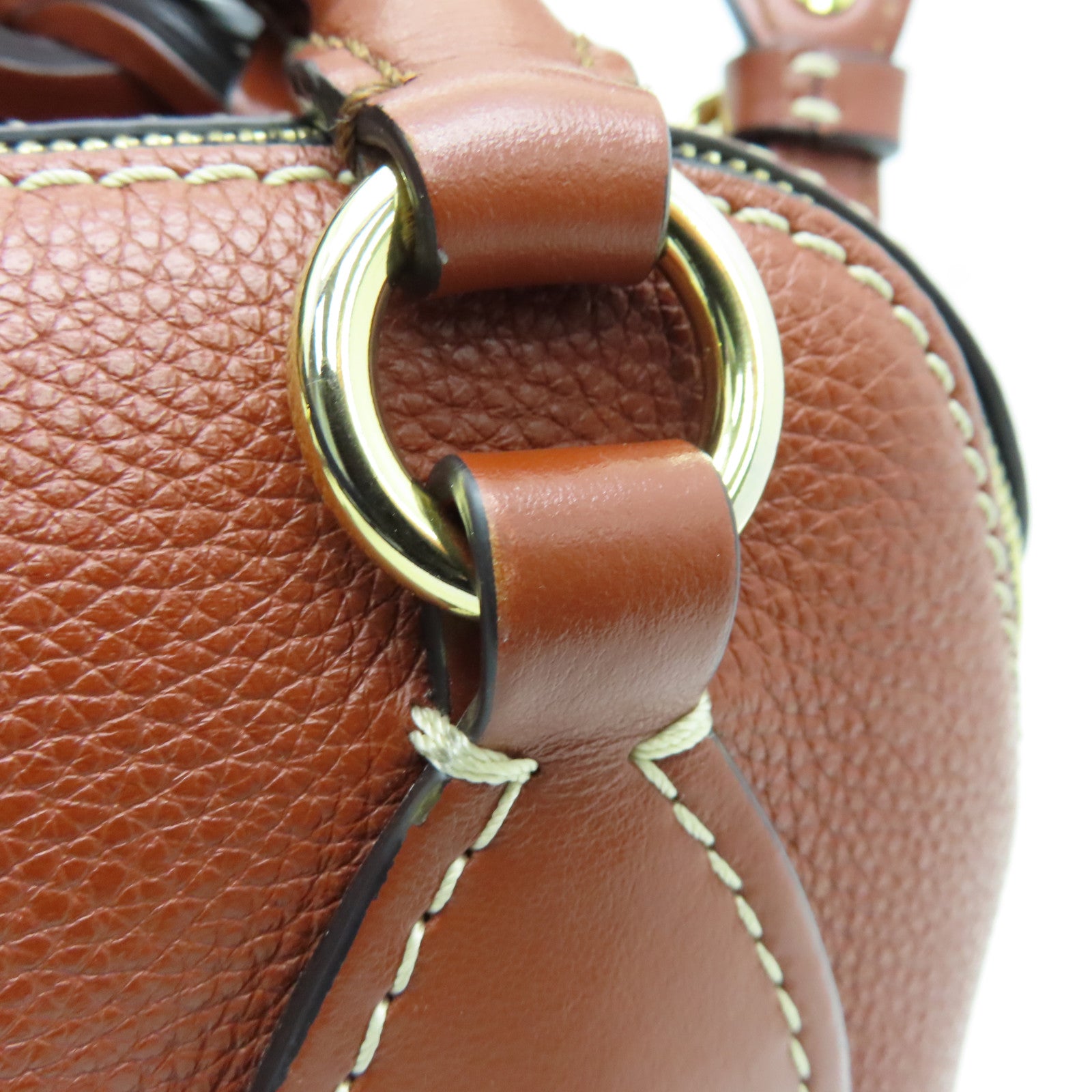 Chloe 牛皮皮革2way Shoulder Bag金扣手挽肩背兩用袋啡色