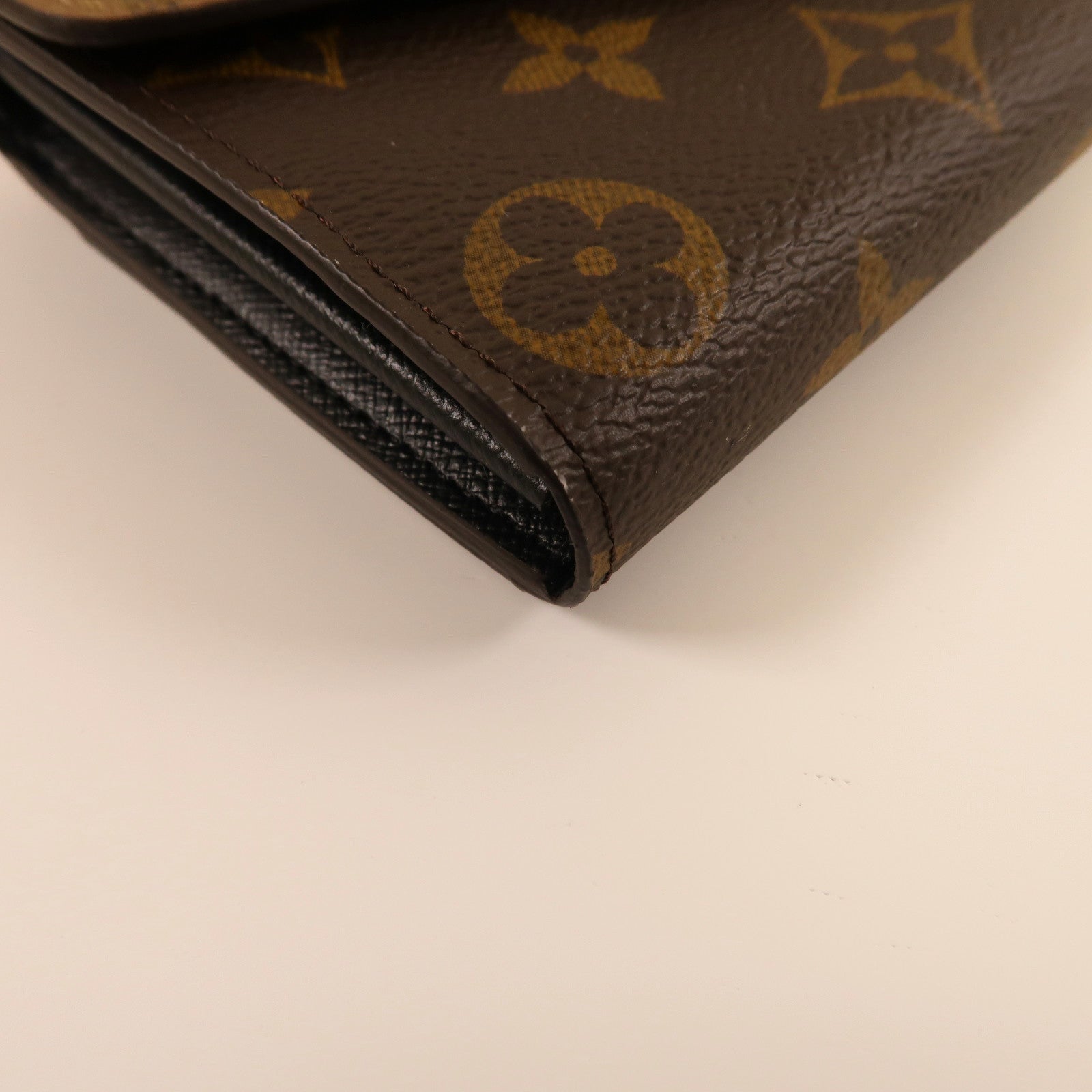 LOUIS VUITTON Monogram Sarah Wallet金扣長錢包啡色
