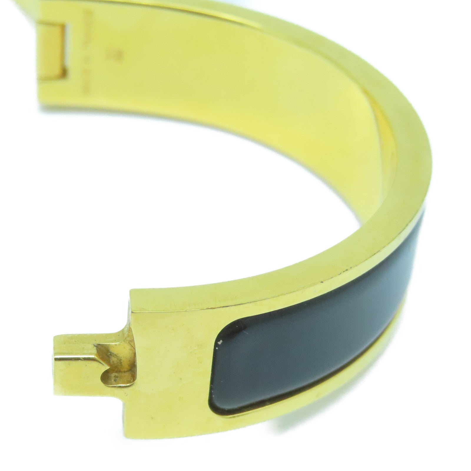 HERMES 金屬Clic H Bracelet金扣手鐲Noir黑色
