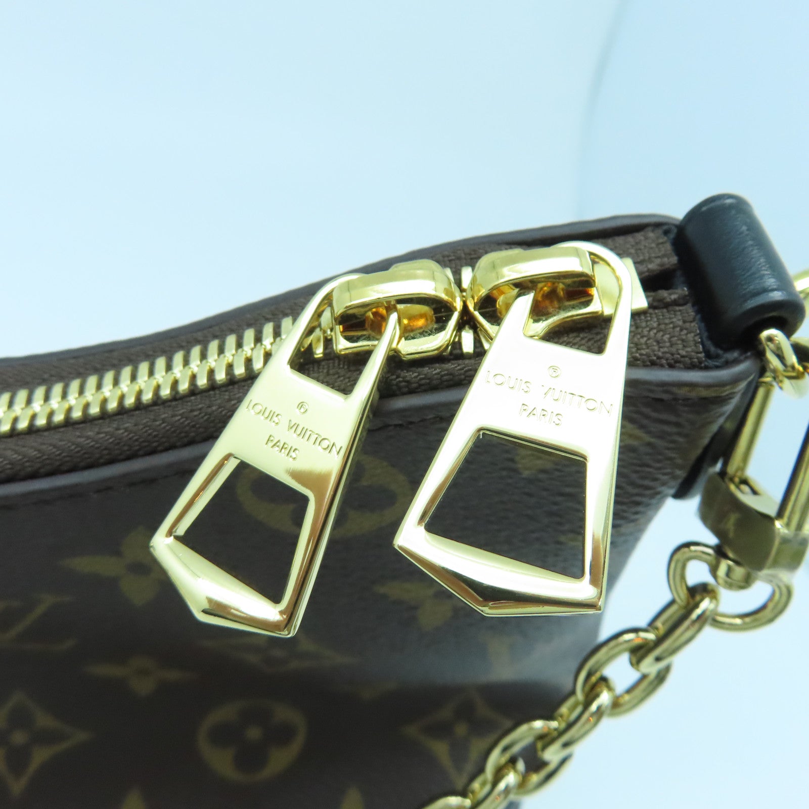 LOUIS VUITTON Monogram Boulogne Gold Buckle Shoulder Bag Brown