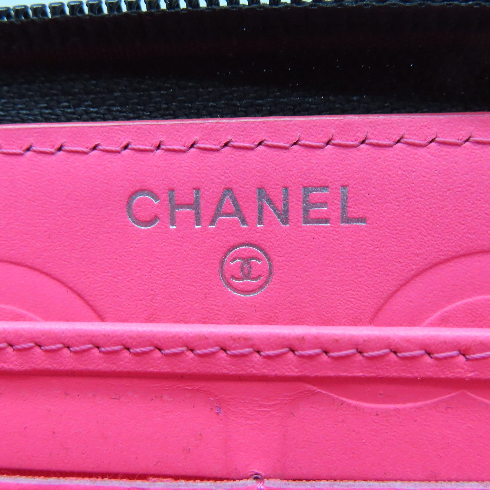 CHANEL 菱格Cambon Long Wallet銀扣長錢包黑色