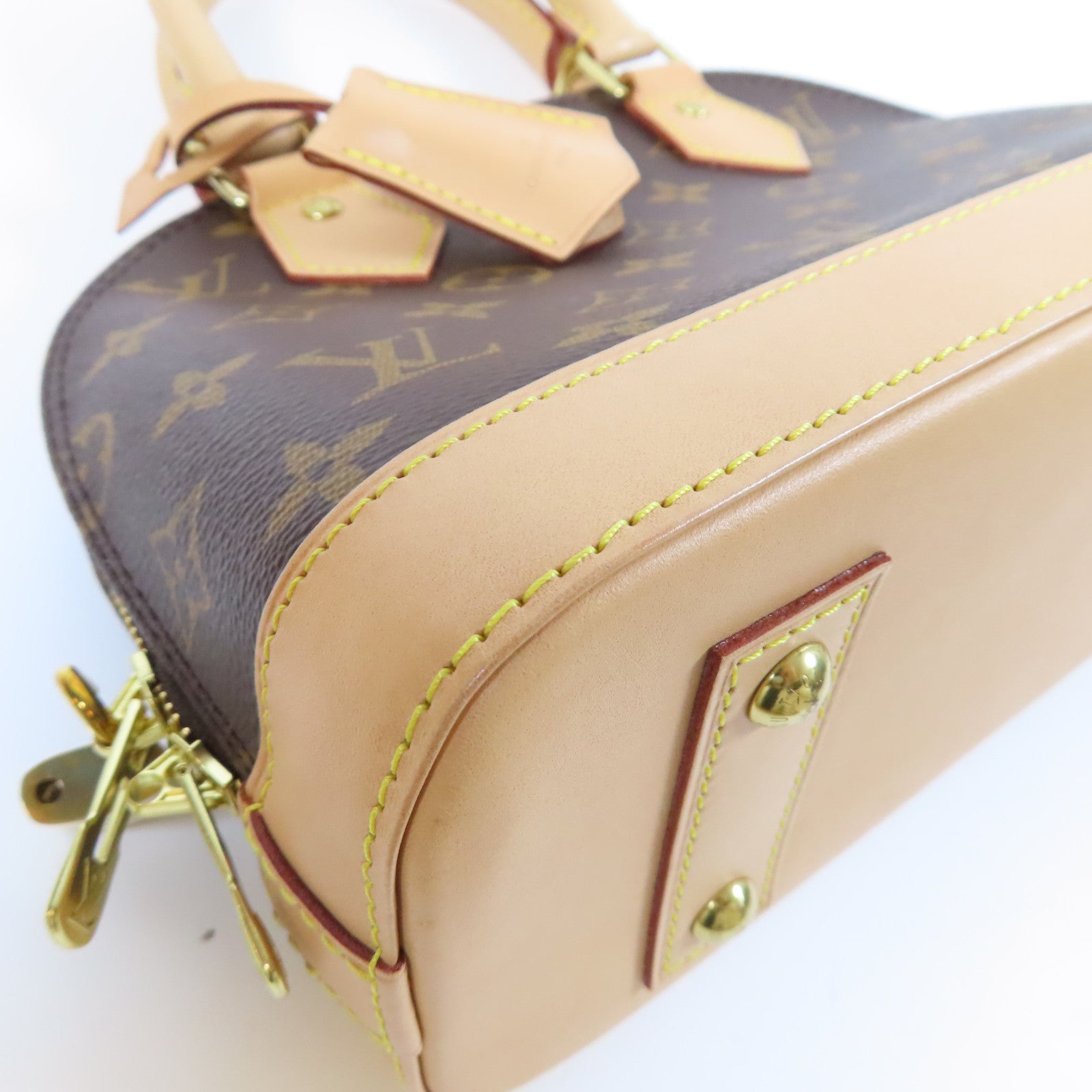 LOUIS VUITTON Monogram Alma BB金扣手挽肩背兩用袋啡色
