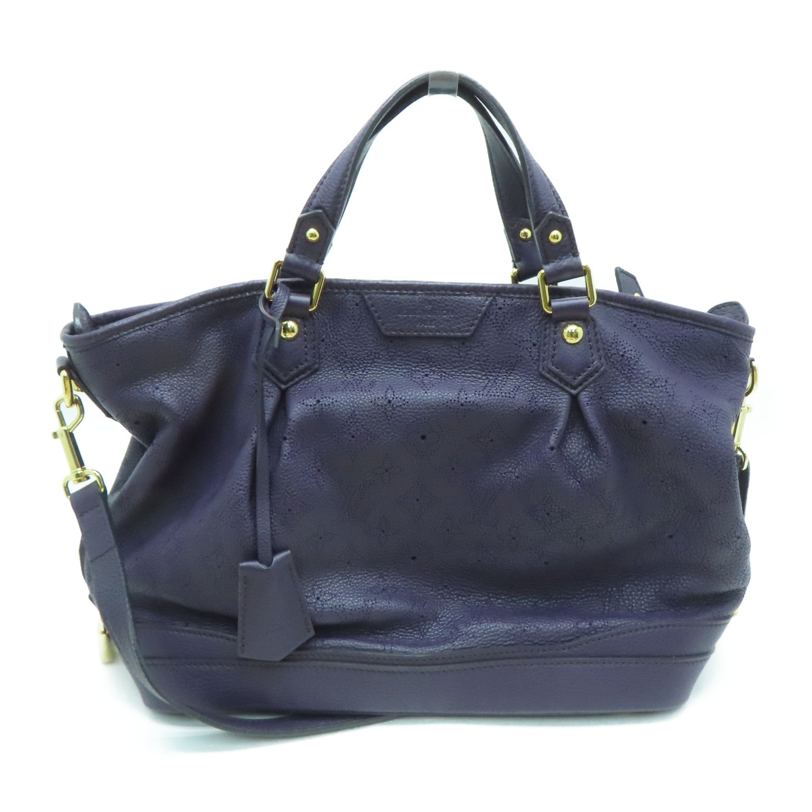 LOUIS VUITTON Mahina Stella PM金扣手挽肩背兩用袋紫色