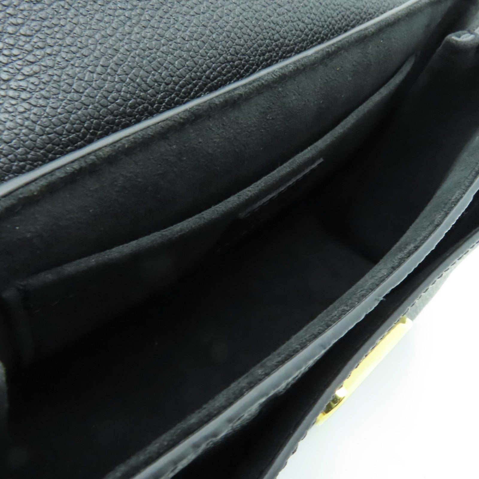 LOUIS VUITTON Monogram Empreinte Vavin BB金扣鏈帶肩背袋黑色