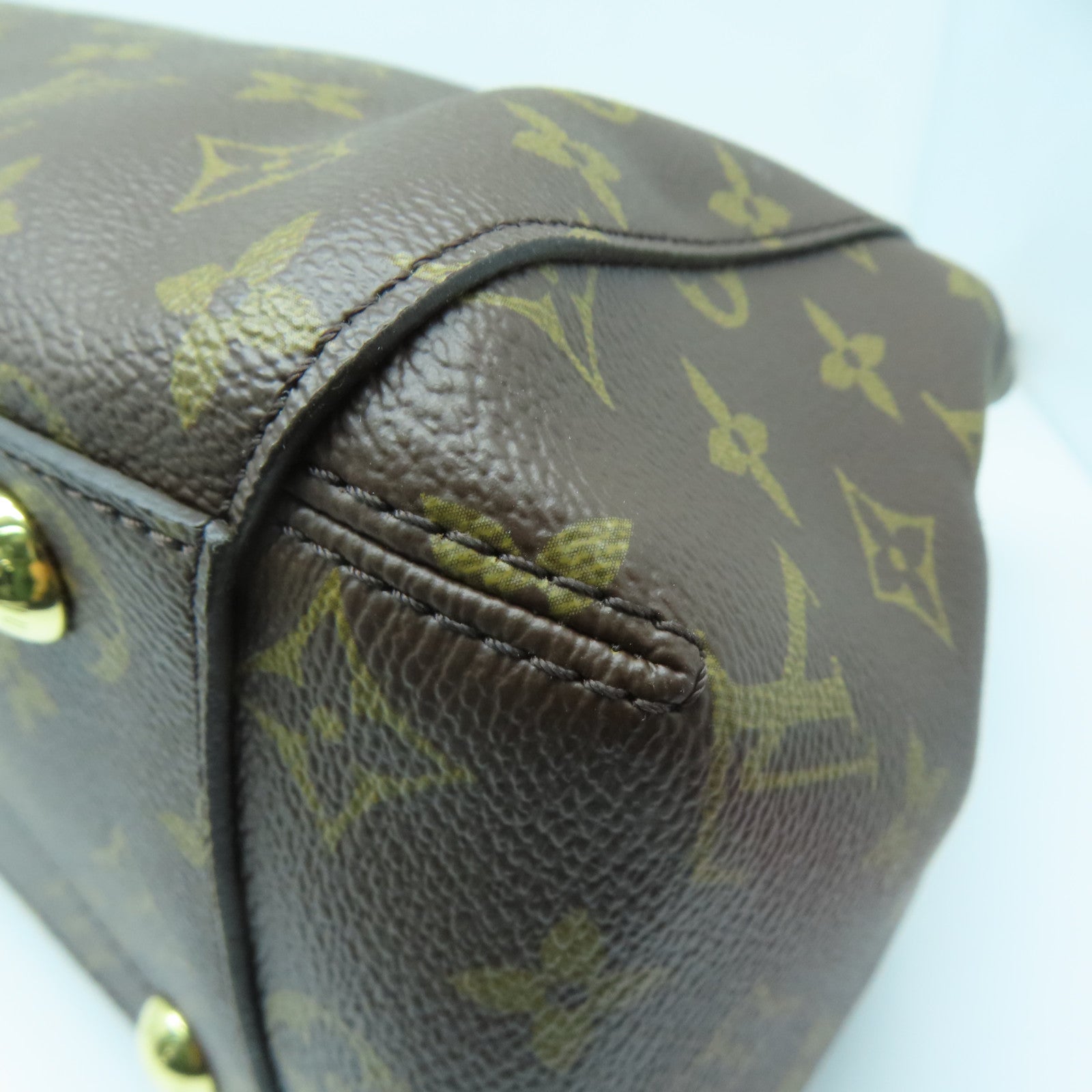 LOUIS VUITTON Monogram Montaigne MM金扣手挽肩背兩用袋棕色