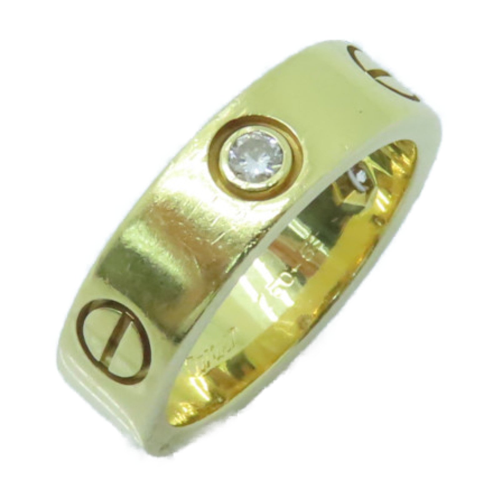 CARTIER 18K黄金Love Ring 3 Diamonds戒指US#6.5/Cartier#53