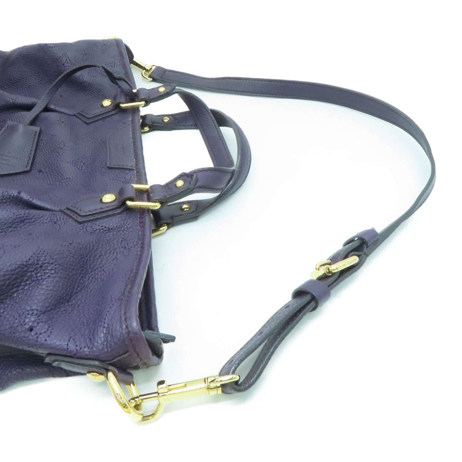 LOUIS VUITTON Mahina Stella PM金扣手挽肩背兩用袋紫色