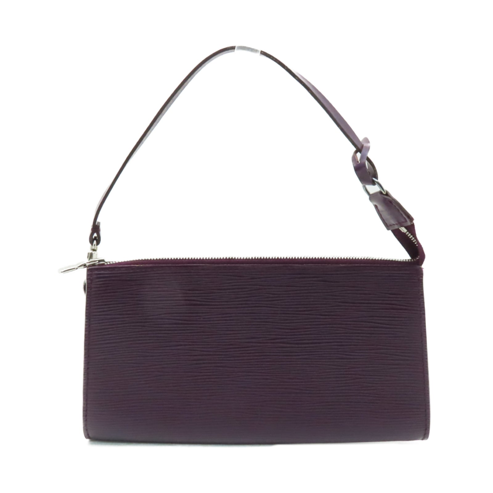 LOUIS VUITTON Epi Pochette Accessoires銀扣手挽袋紫色