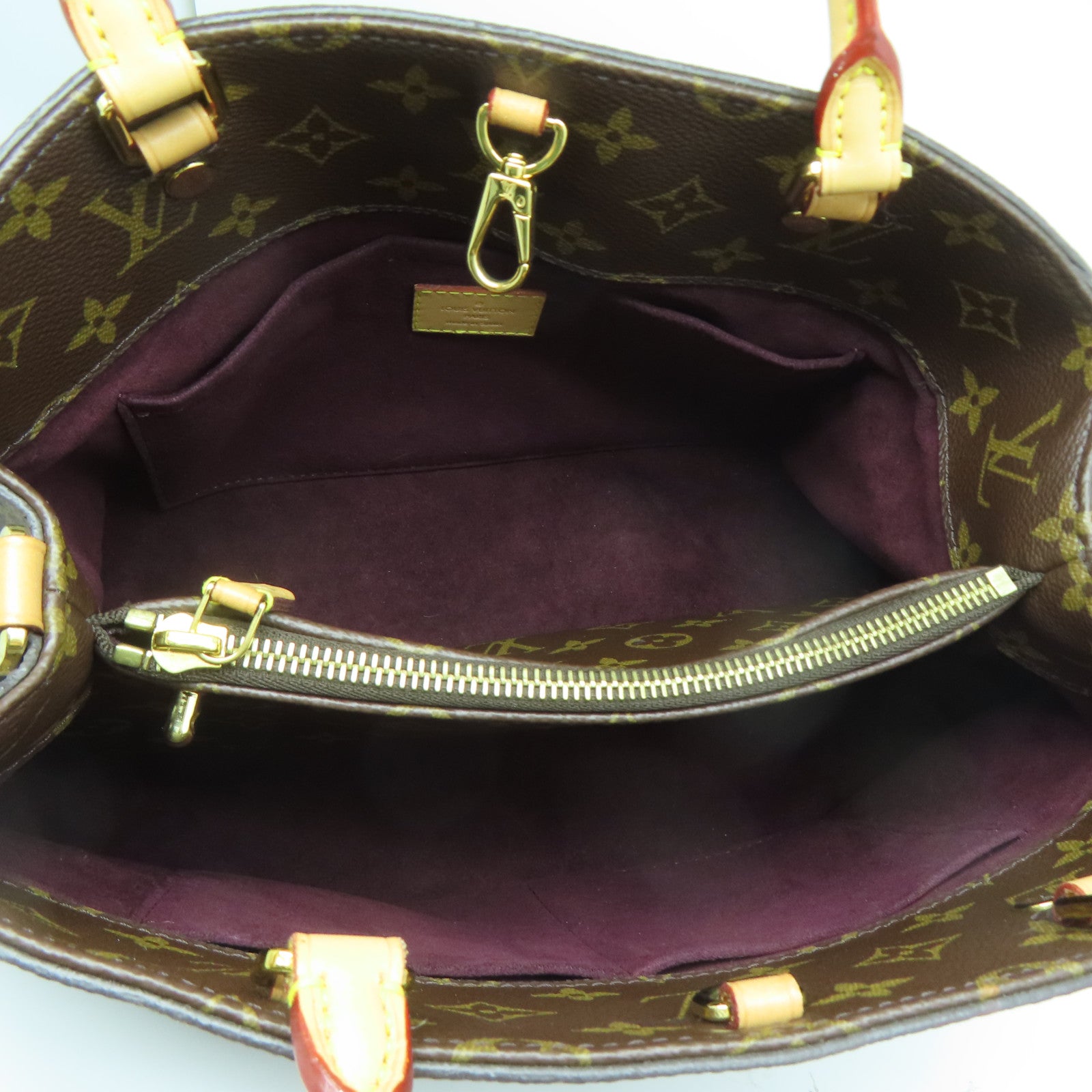 LOUIS VUITTON Monogram Montaigne MM金扣手挽肩背兩用袋棕色