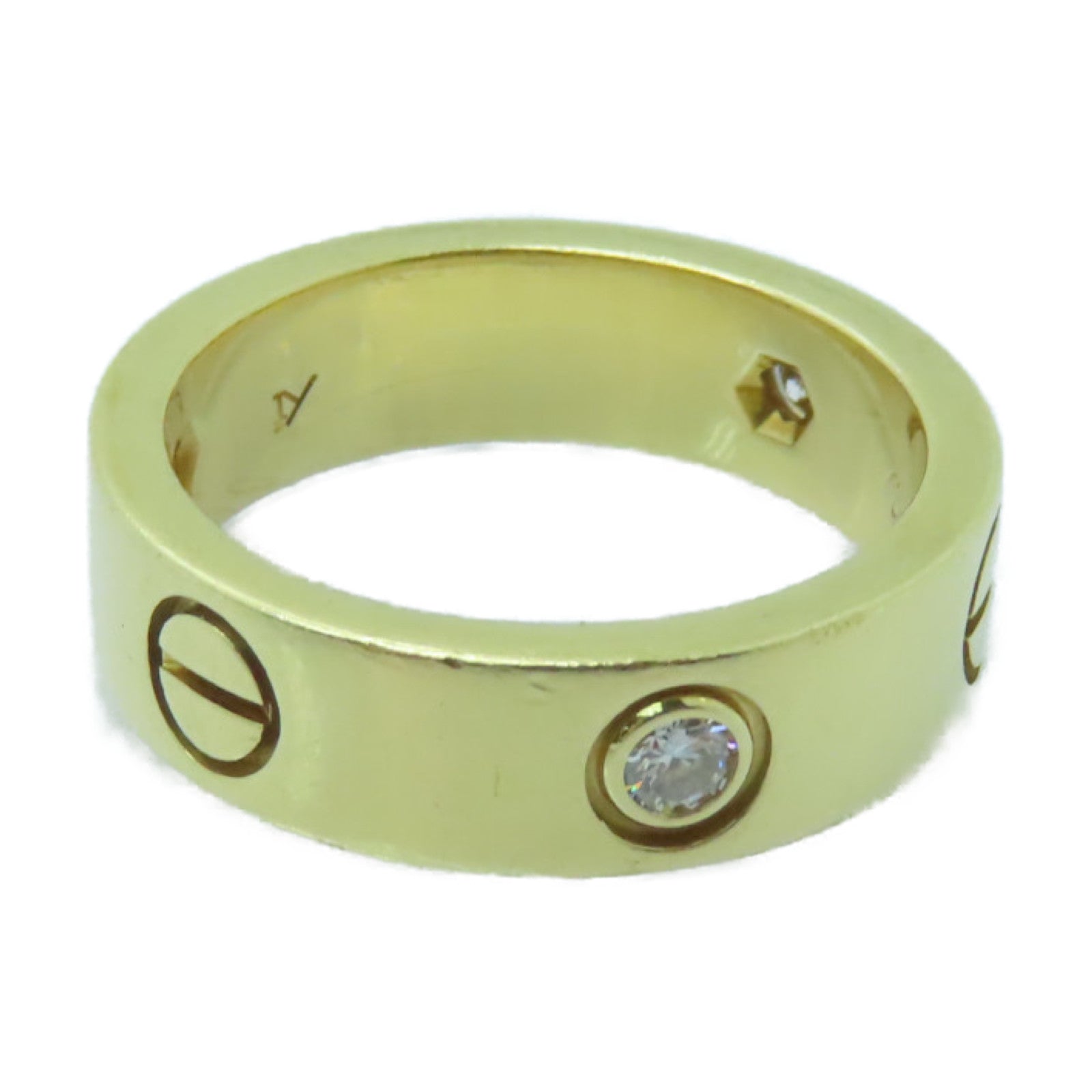 CARTIER 18K黄金Love Ring 3 Diamonds戒指US#6.5/Cartier#53