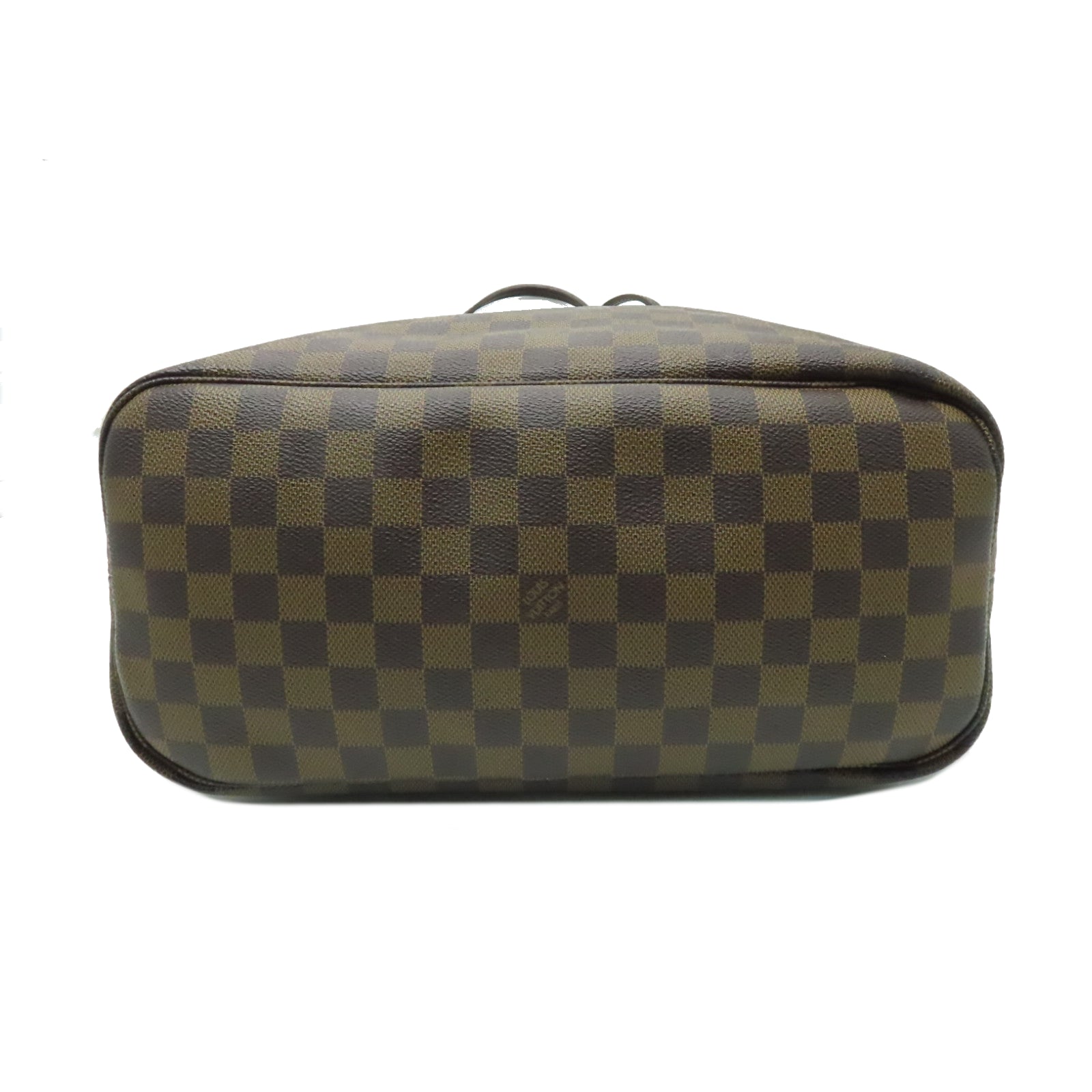 LOUIS VUITTON Damier Neverfull MM金扣手挽袋啡色