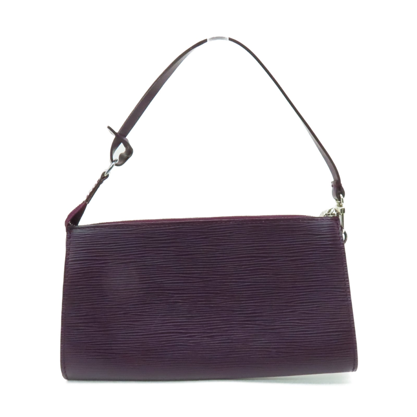 LOUIS VUITTON Epi Pochette Accessoires銀扣手挽袋紫色