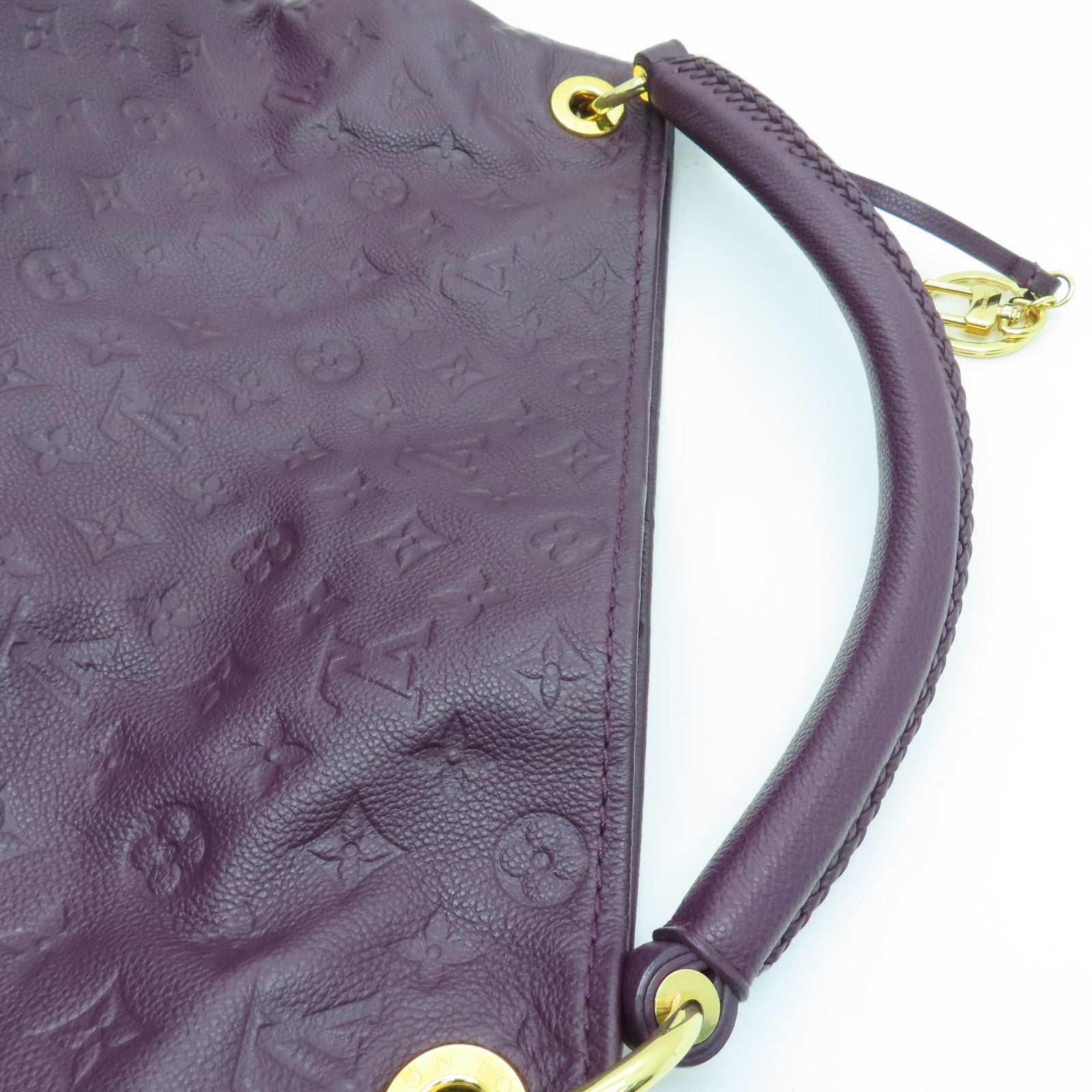 LOUIS VUITTON Monogram Empreinte Artsy金扣肩背袋紫色