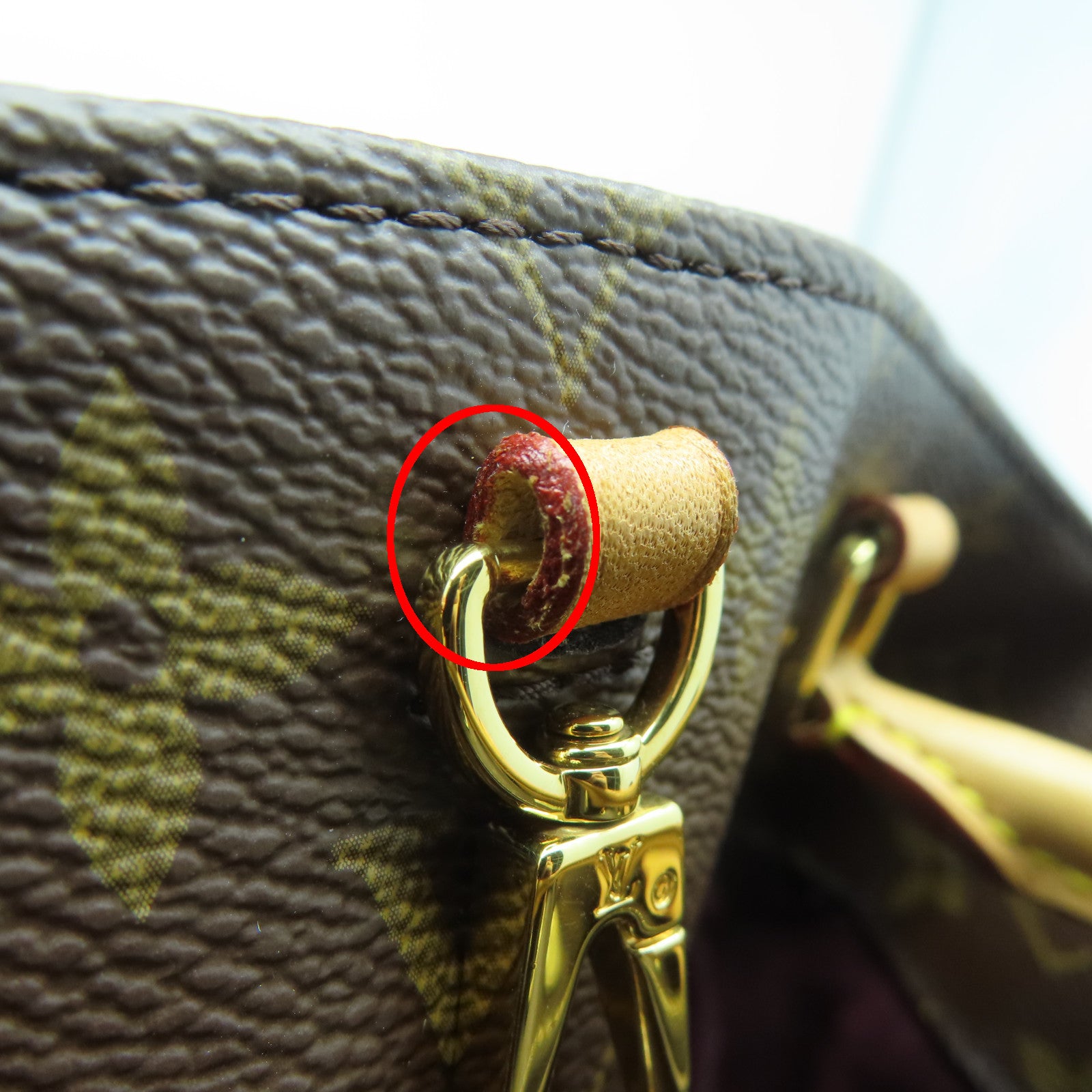 LOUIS VUITTON Monogram Montaigne MM金扣手挽肩背兩用袋棕色