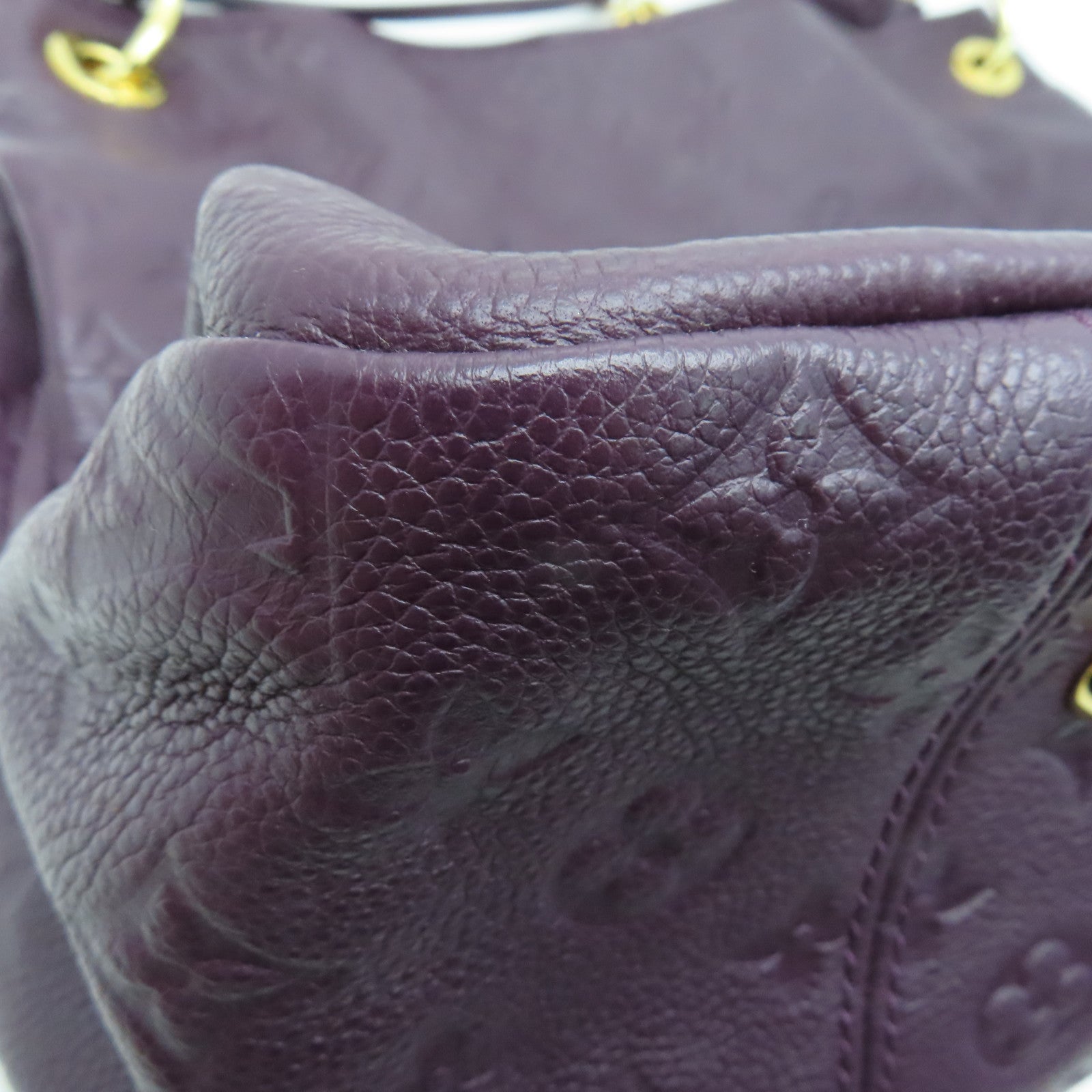 LOUIS VUITTON Monogram Empreinte Artsy金扣肩背袋紫色