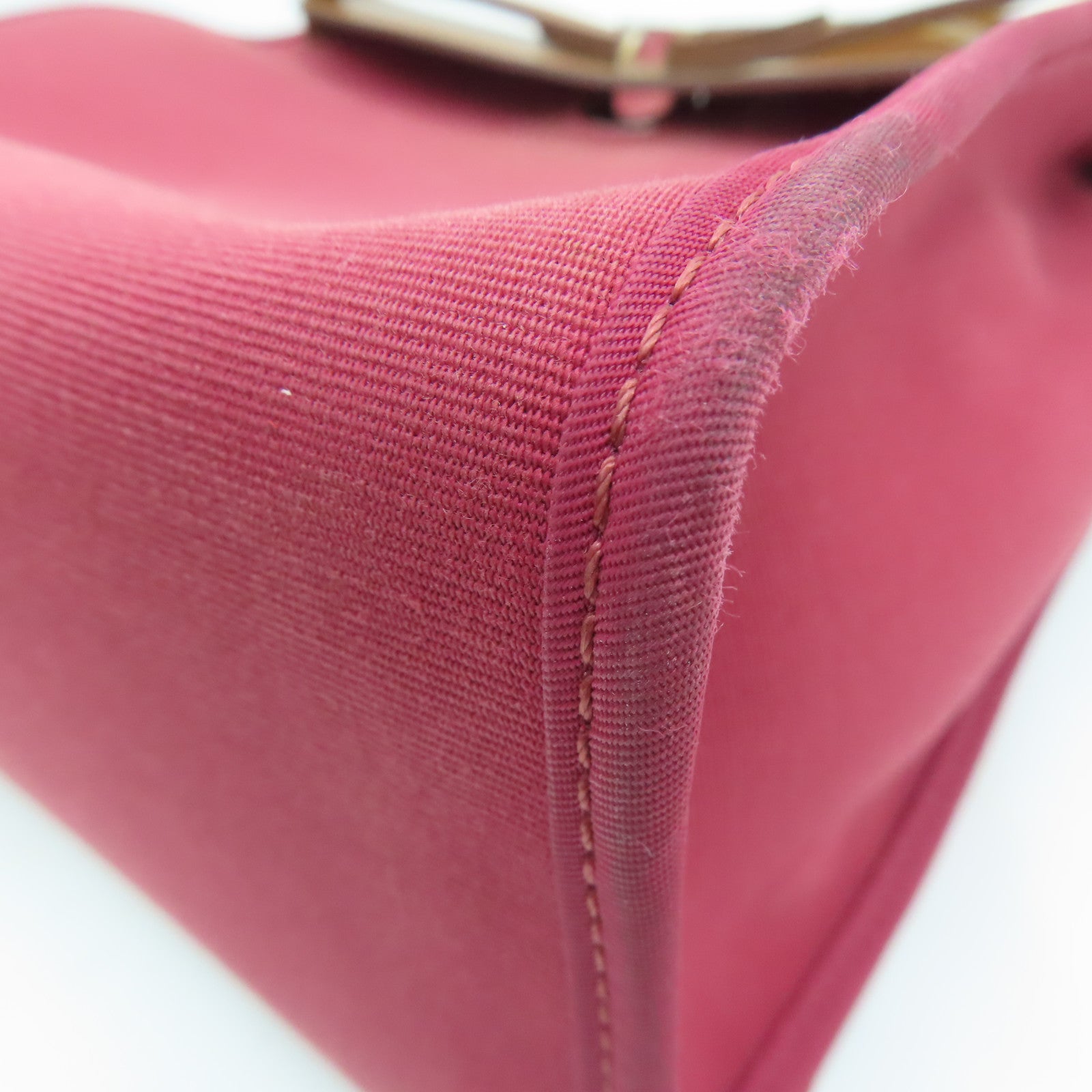 HERMES 帆布Herbag PM银扣肩背袋红色