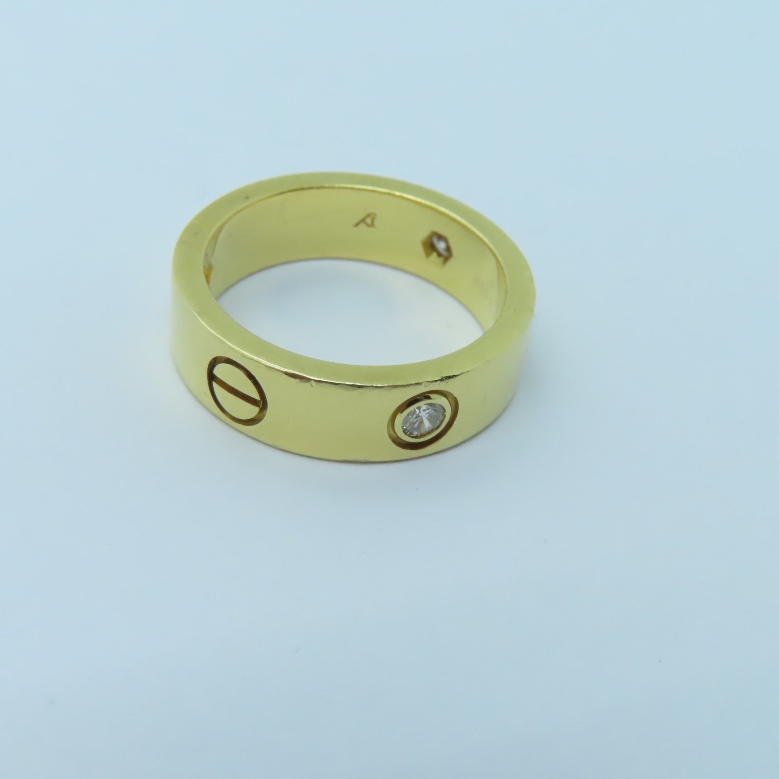 CARTIER 18K黄金Love Ring 3 Diamonds戒指US#6.5/Cartier#53