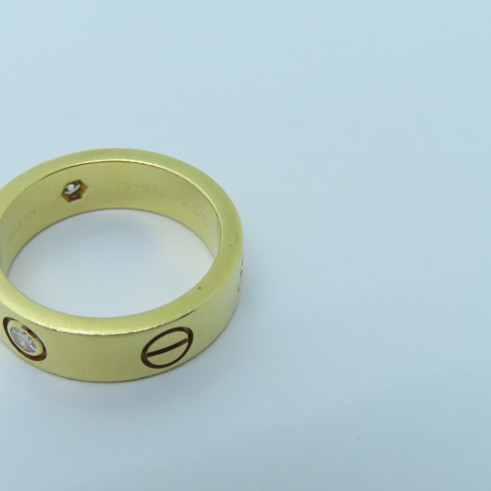 CARTIER 18K黄金Love Ring 3 Diamonds戒指US#6.5/Cartier#53