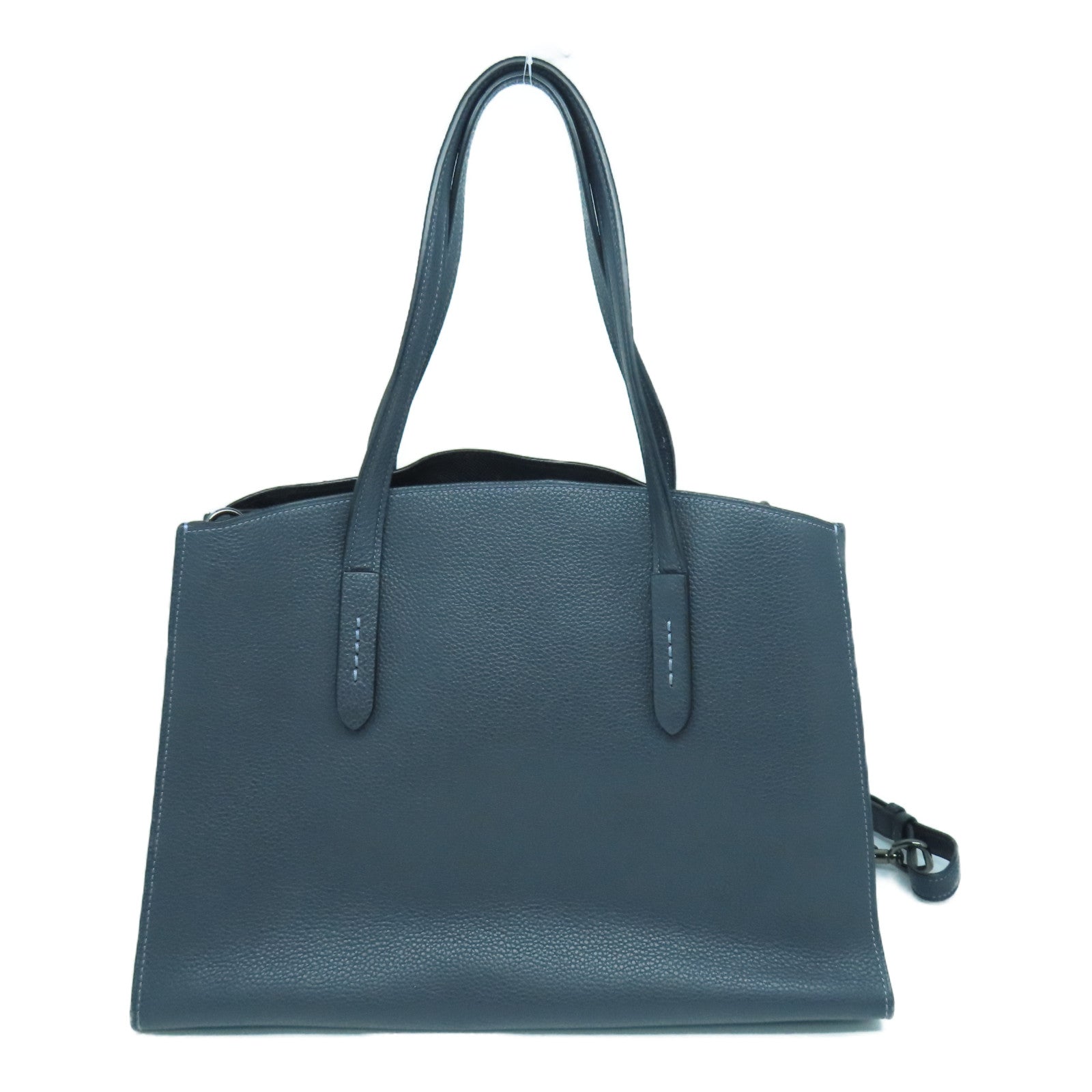 COACH 牛皮皮革Tote Bag金扣/黑扣手挽袋灰色