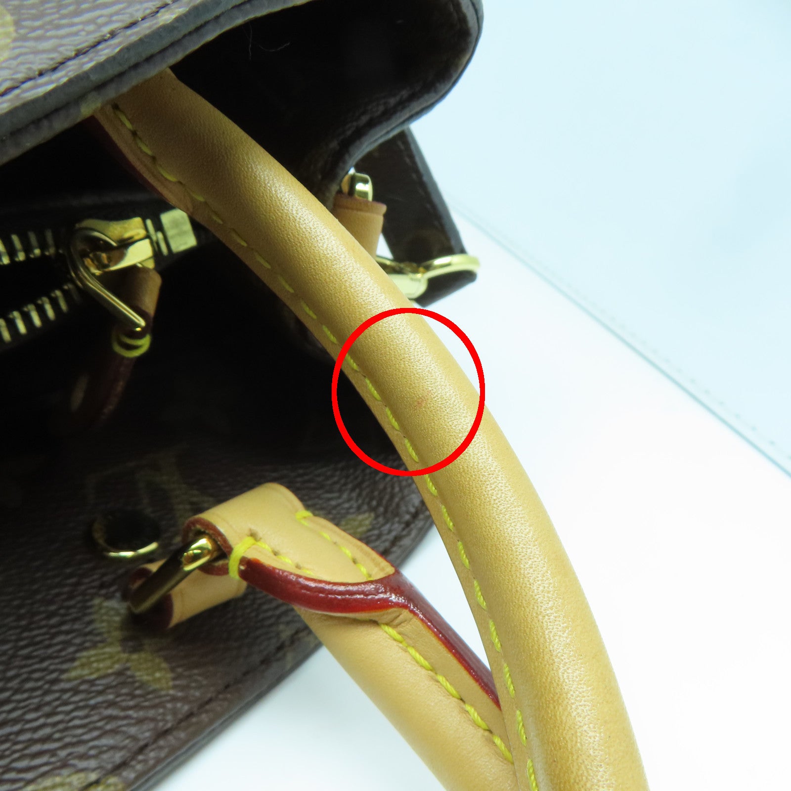 LOUIS VUITTON Monogram Montaigne MM金扣手挽肩背兩用袋棕色