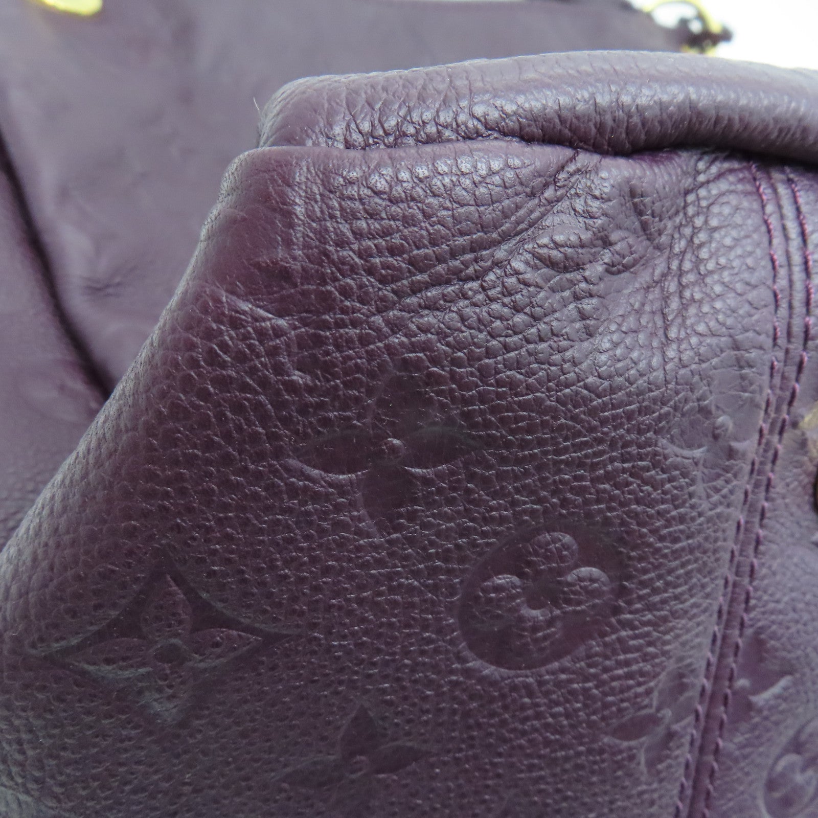 LOUIS VUITTON Monogram Empreinte Artsy金扣肩背袋紫色