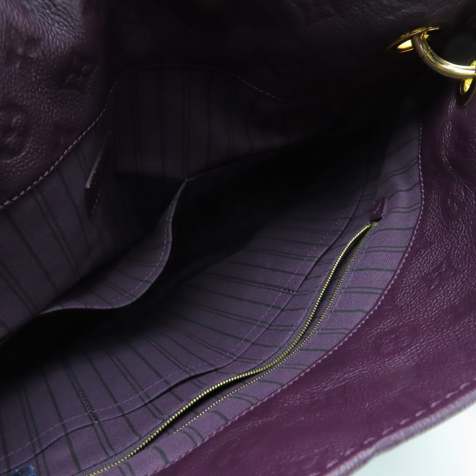 LOUIS VUITTON Monogram Empreinte Artsy金扣肩背袋紫色