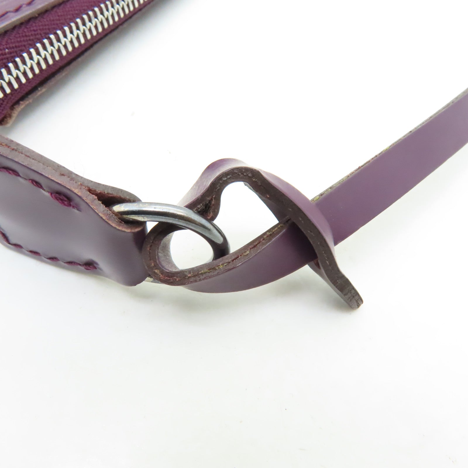LOUIS VUITTON Epi Pochette Accessoires銀扣手挽袋紫色