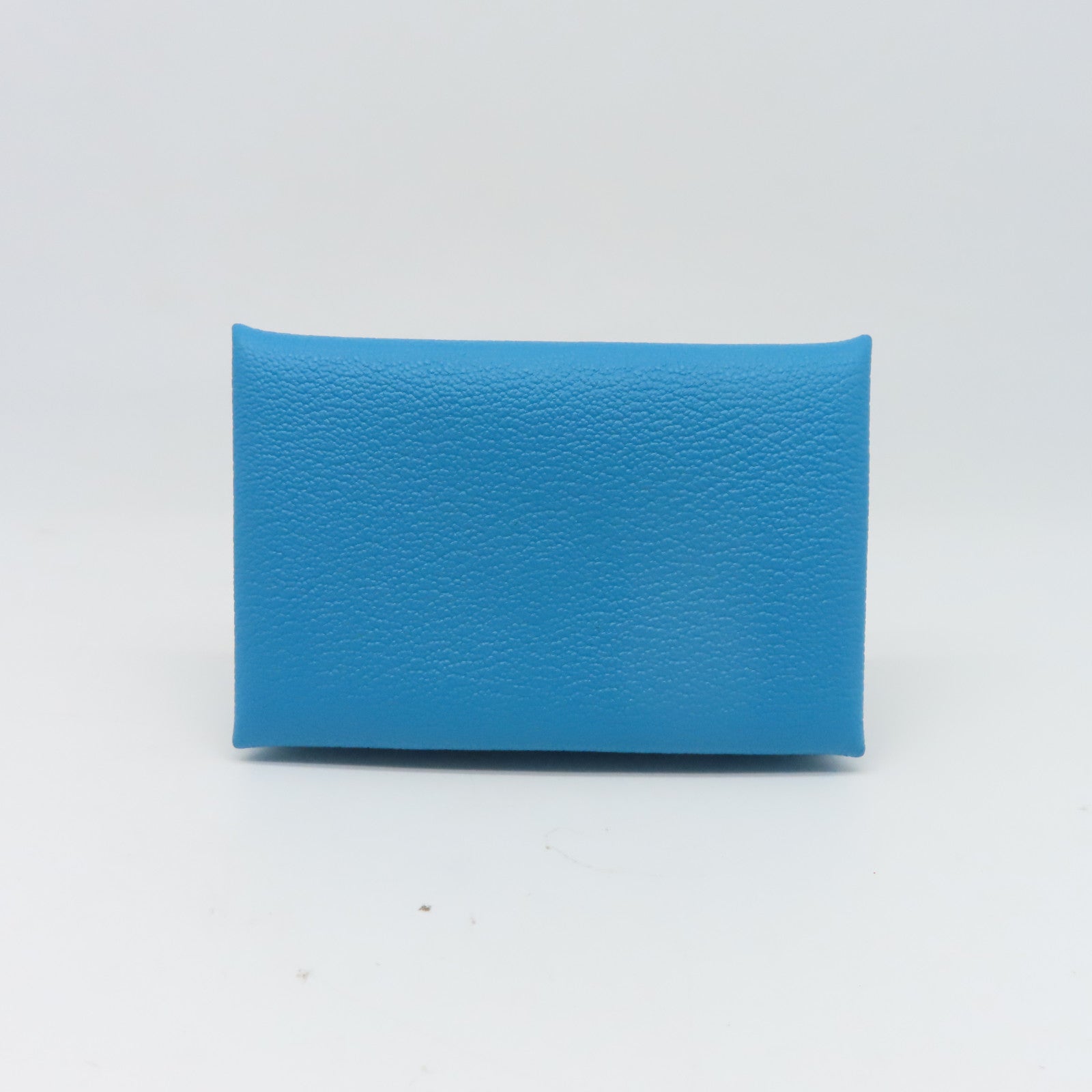 HERMES Chevre皮革Card Case銀扣卡片套藍色