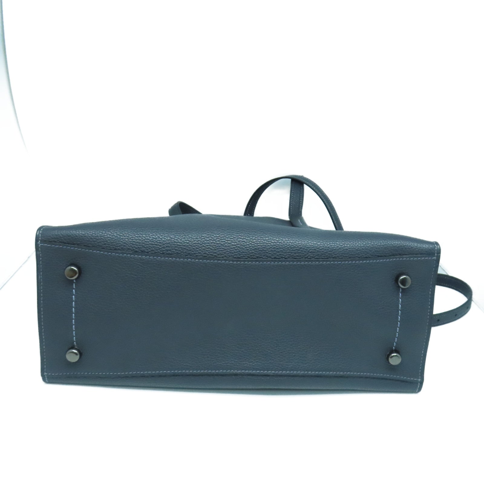 COACH 牛皮皮革Tote Bag金扣/黑扣手挽袋灰色