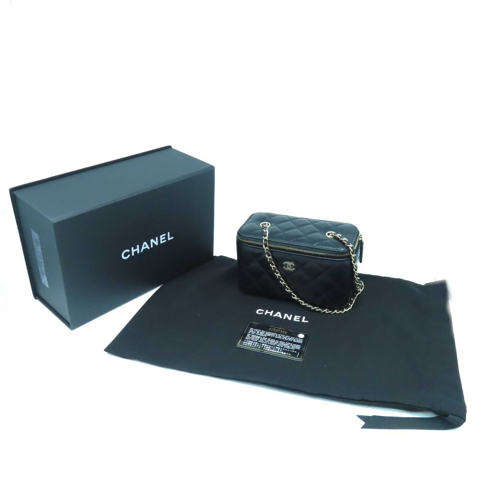 CHANEL rhombic sheepskin leather Chain Shoulder gold buckle shoulder bag black