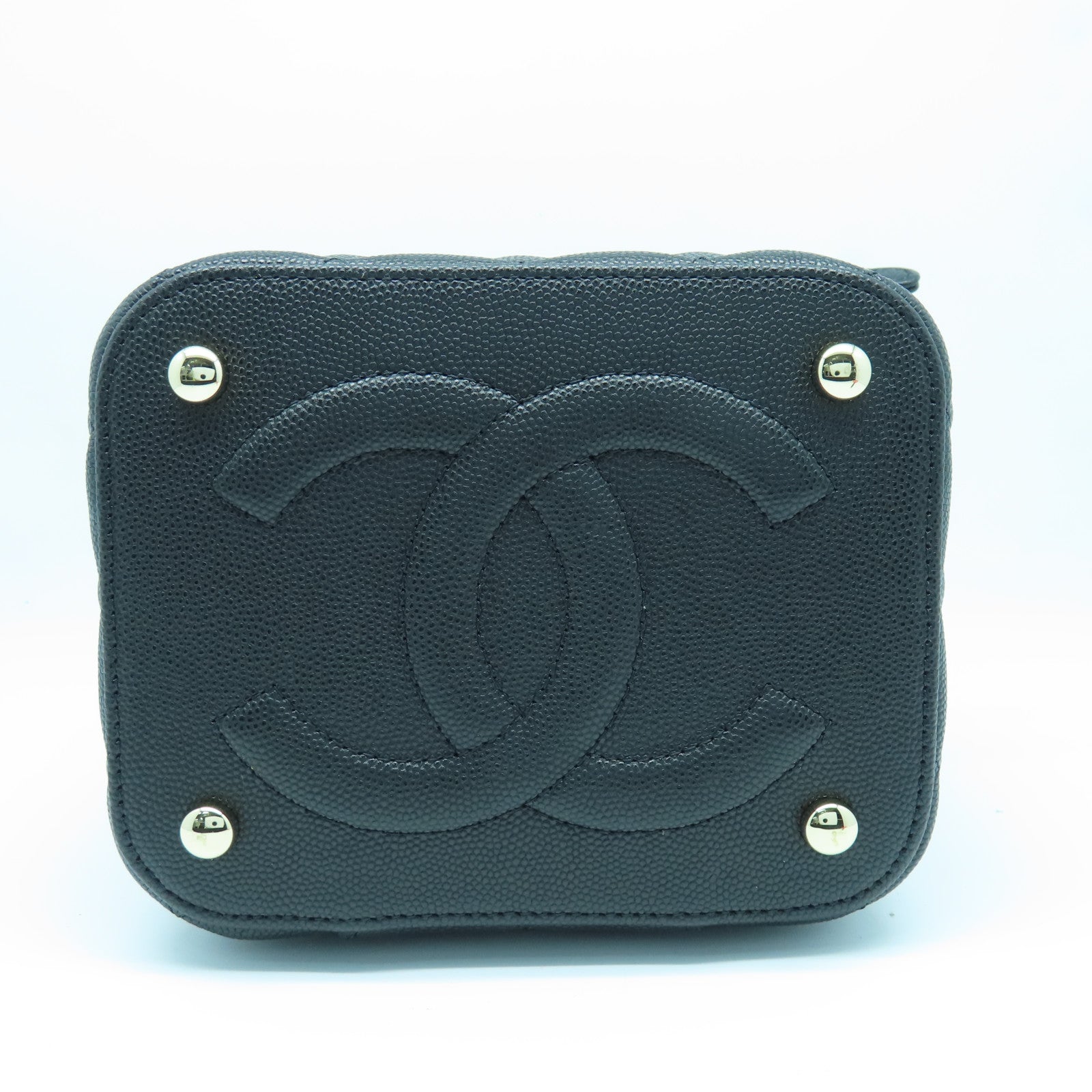 CHANEL 菱格牛皮皮革2way Shoulder Bag金扣手挽肩背两用袋黑色