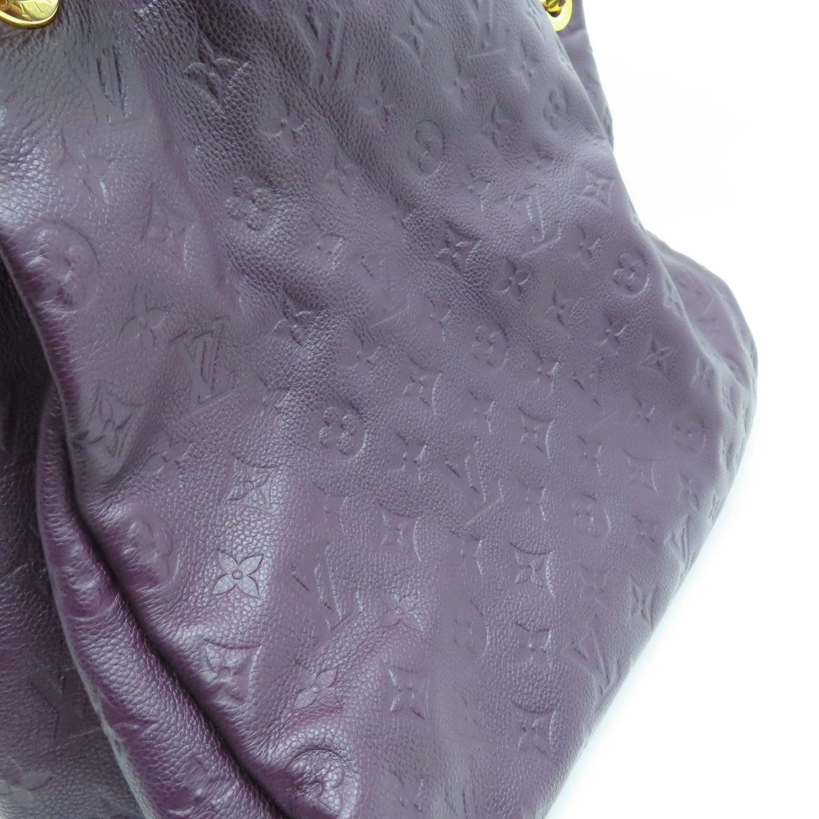 LOUIS VUITTON Monogram Empreinte Artsy金扣肩背袋紫色
