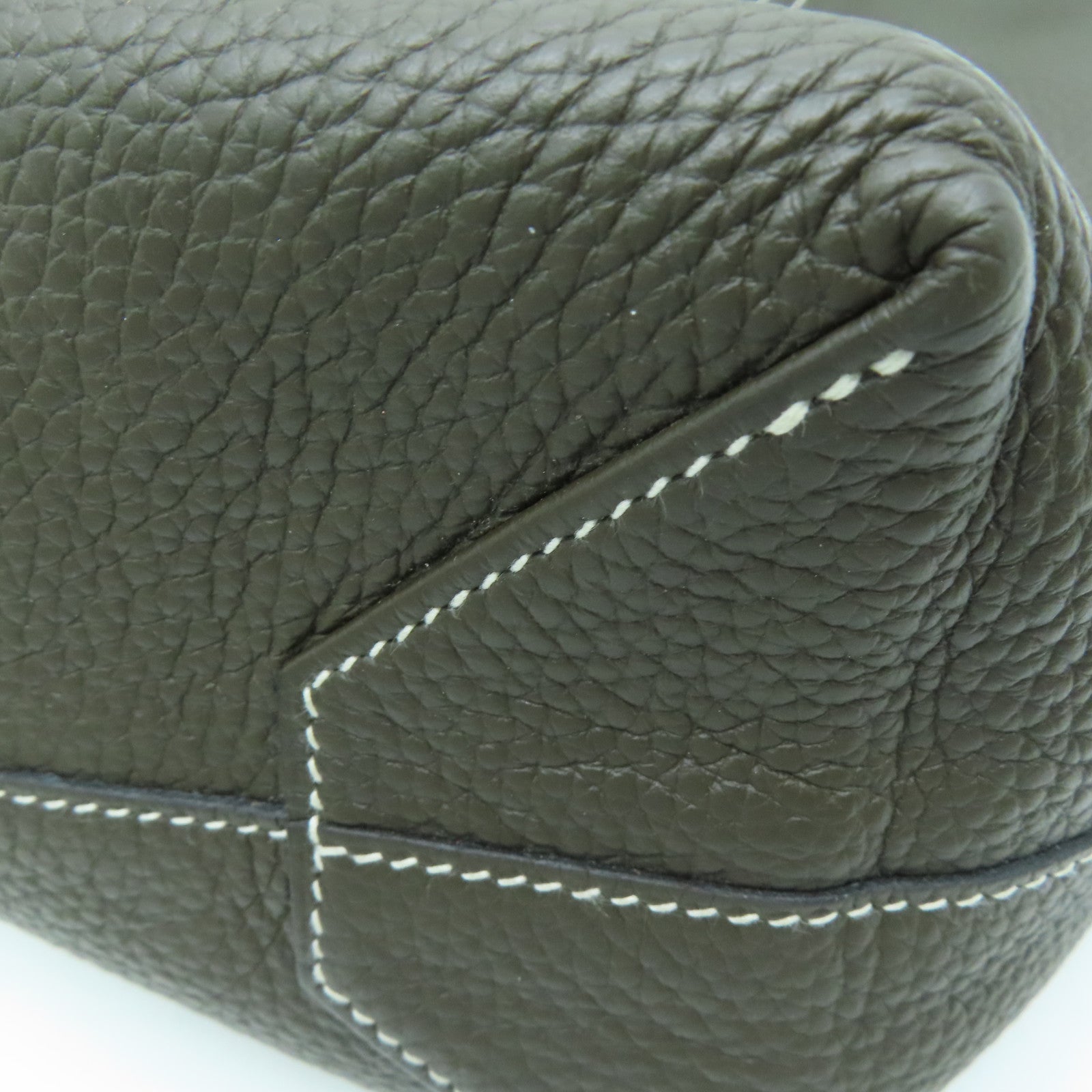 HERMES Clemence皮革Double Sens 45手挽袋/肩背袋啡色綠色