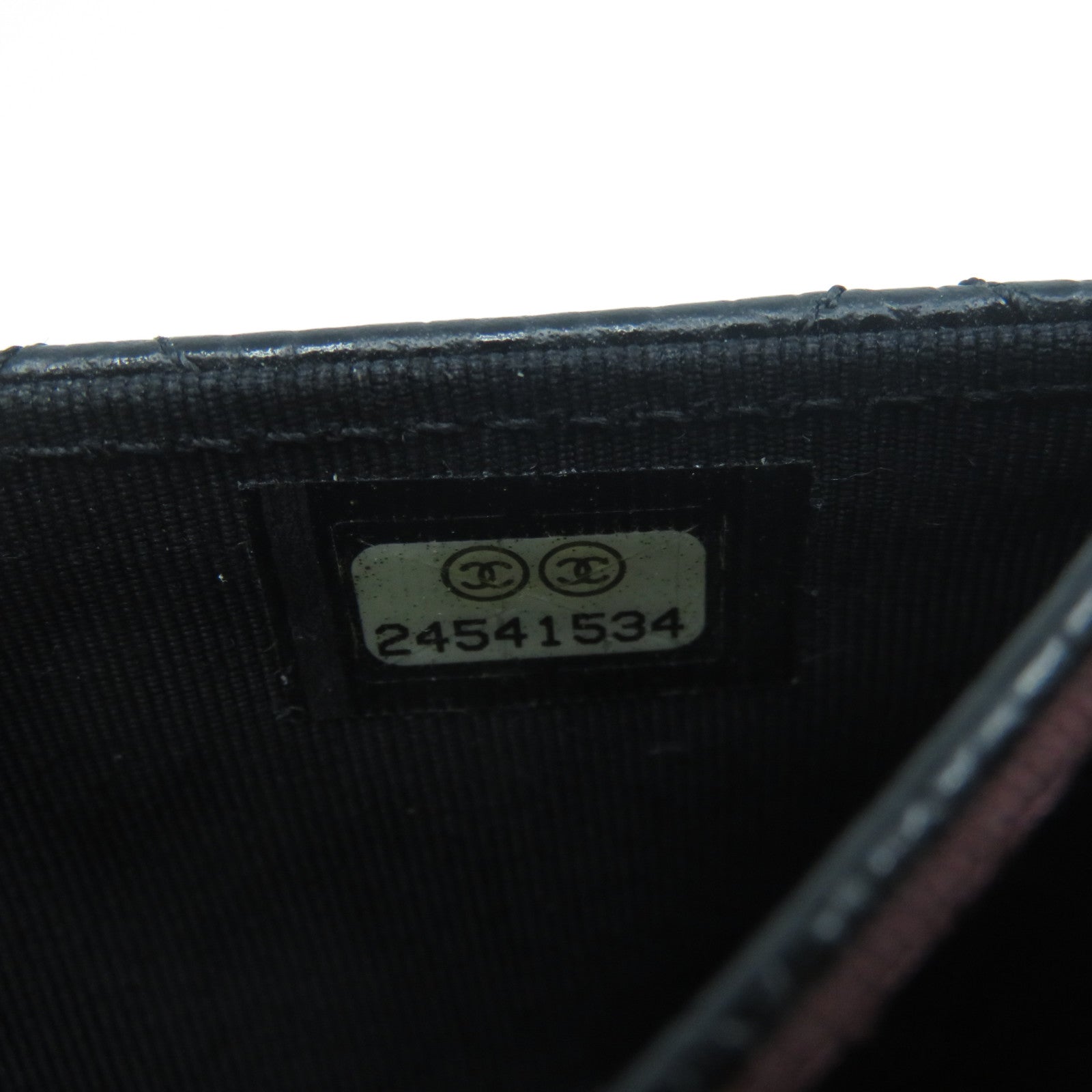 CHANEL 菱格Caviar皮革Card Case金扣卡片套黑色