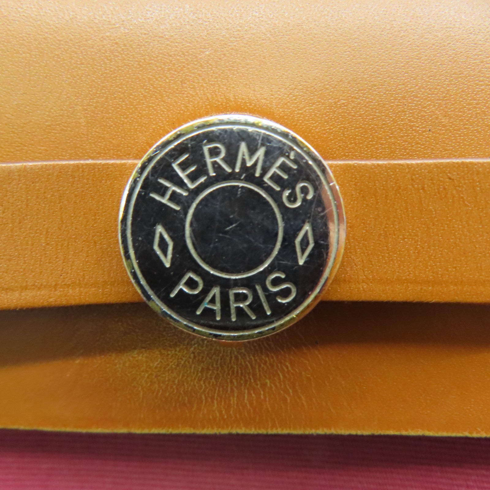 HERMES 帆布Herbag PM银扣肩背袋红色