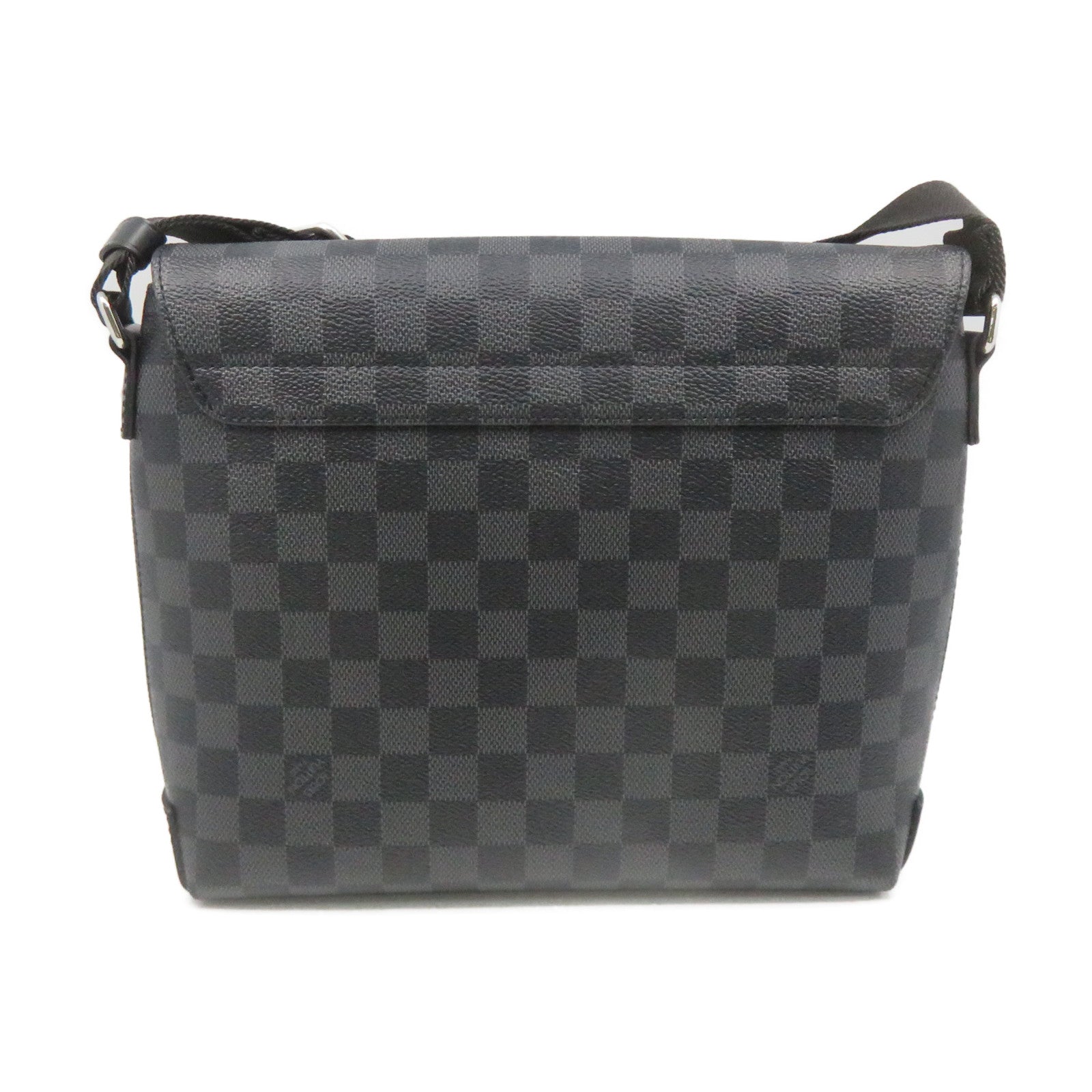 LOUIS VUITTON Damier Graphite District PM Shoulder Bag肩背袋黑色