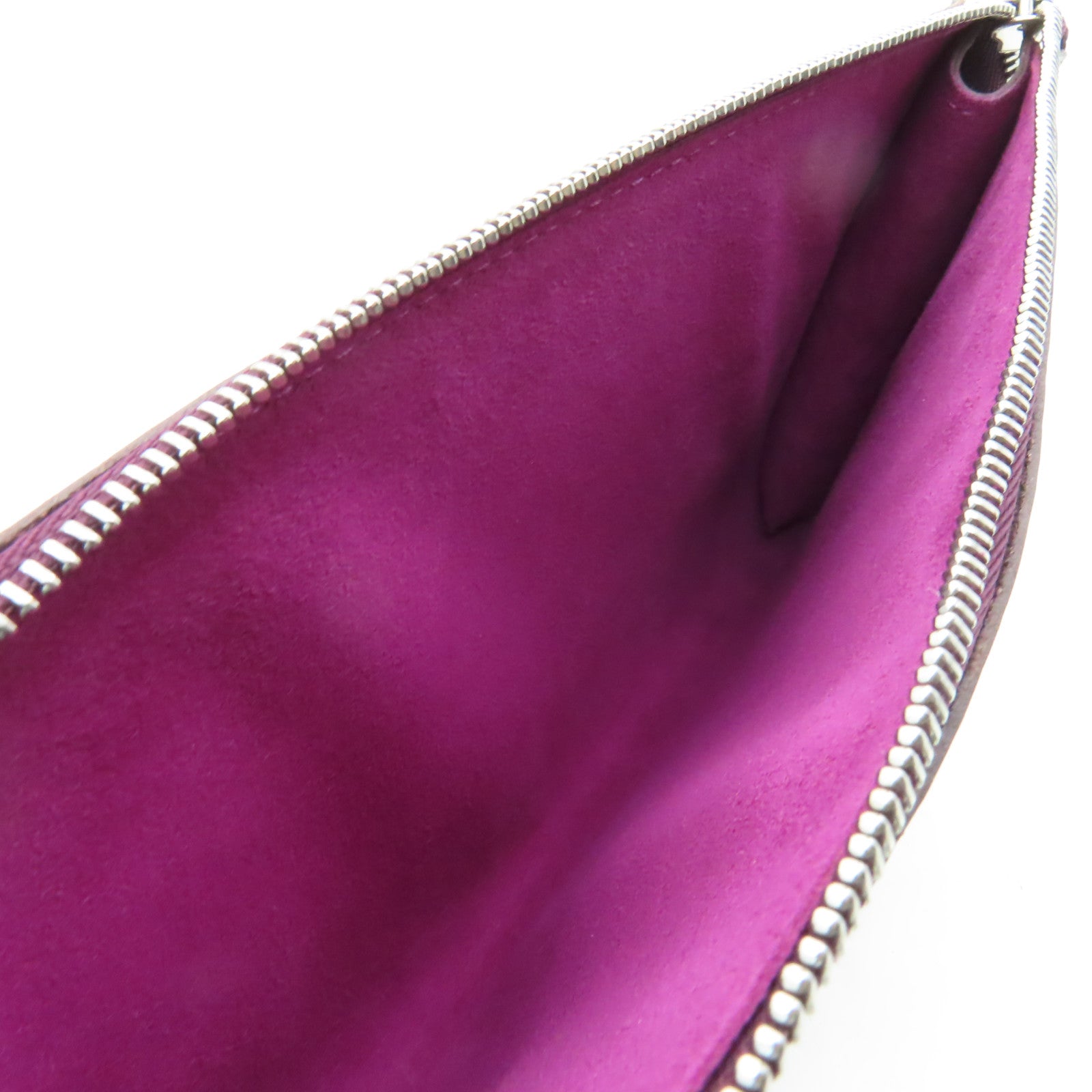 LOUIS VUITTON Epi Pochette Accessoires銀扣手挽袋紫色