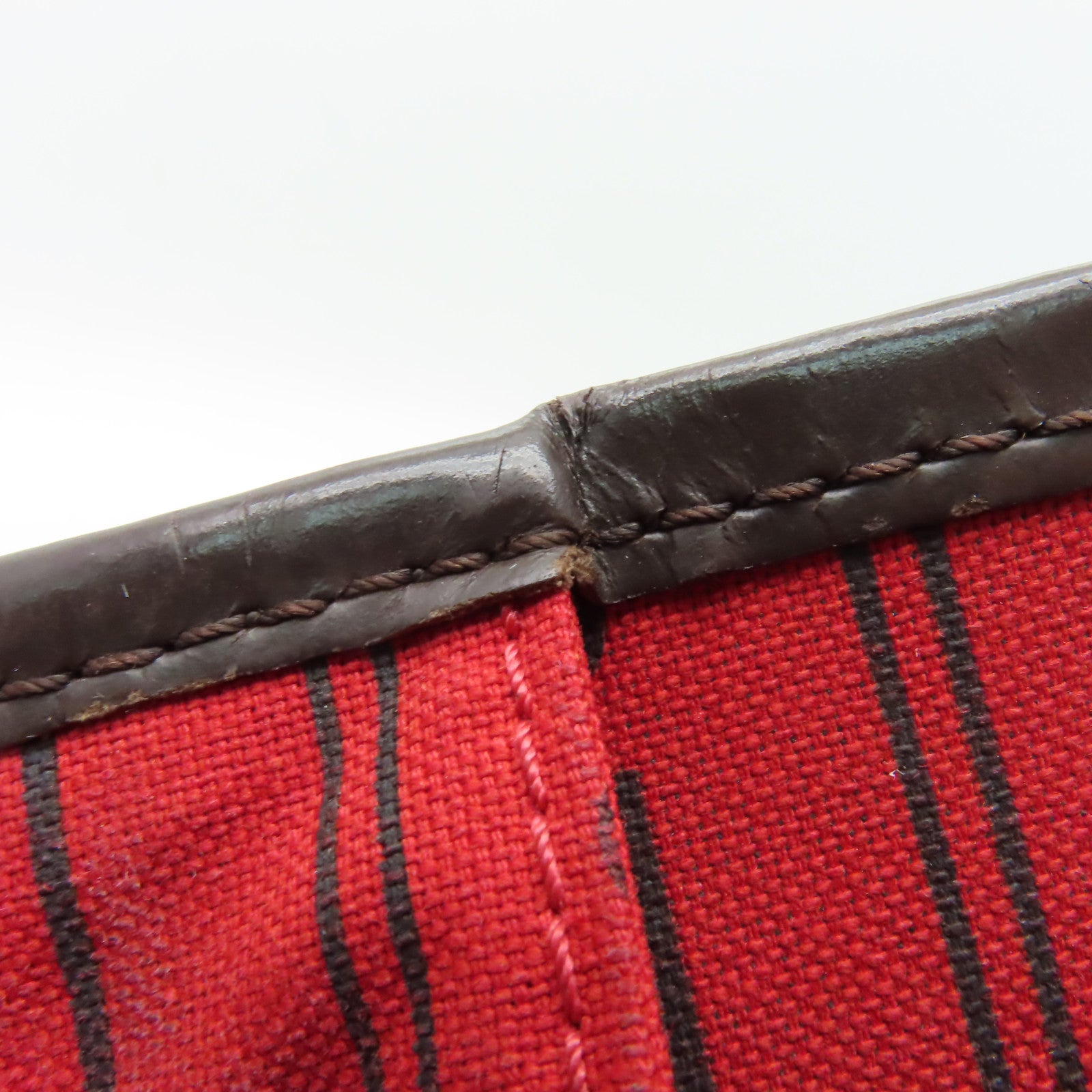 LOUIS VUITTON Damier Neverfull MM金扣手挽袋啡色